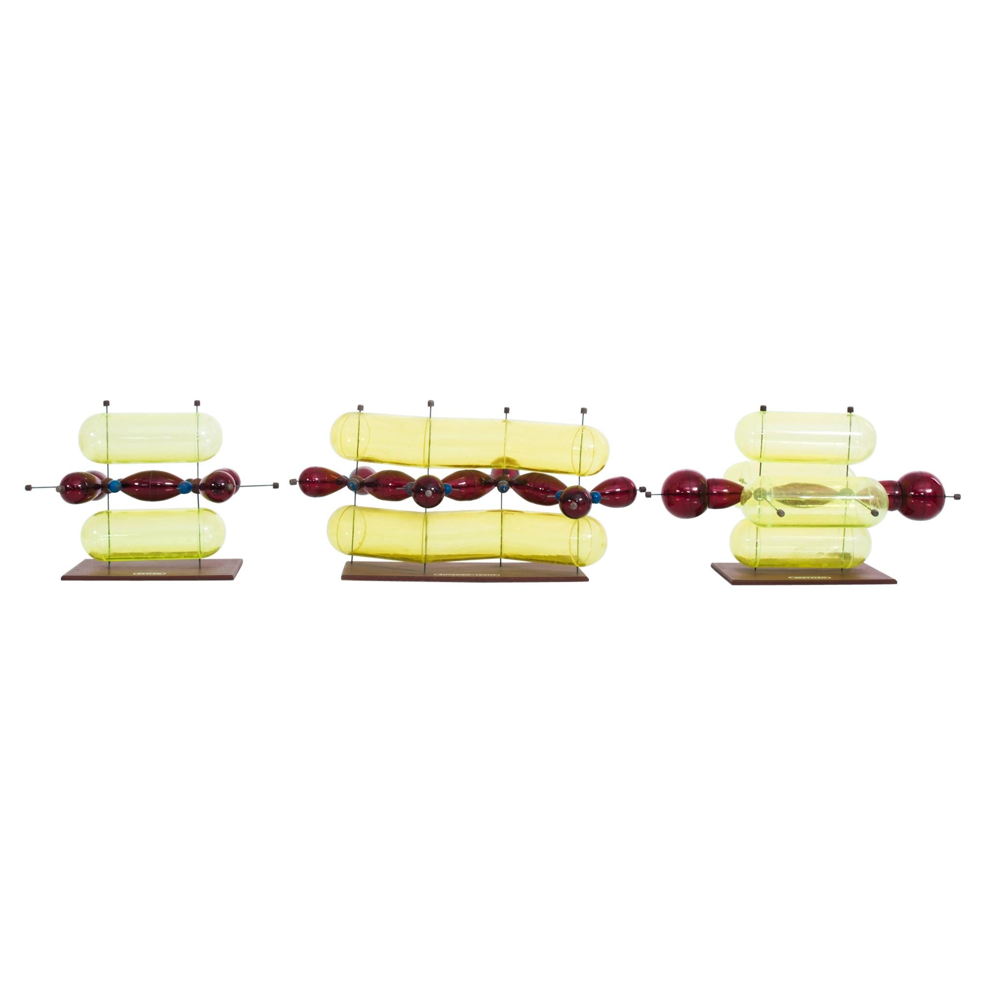 1970s Czech Molecular Model, Set of Three