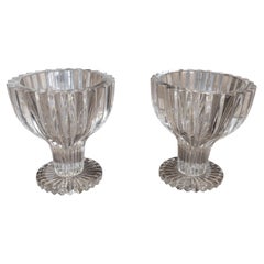 1970s Czech Pair of Cut Crystal Goblets