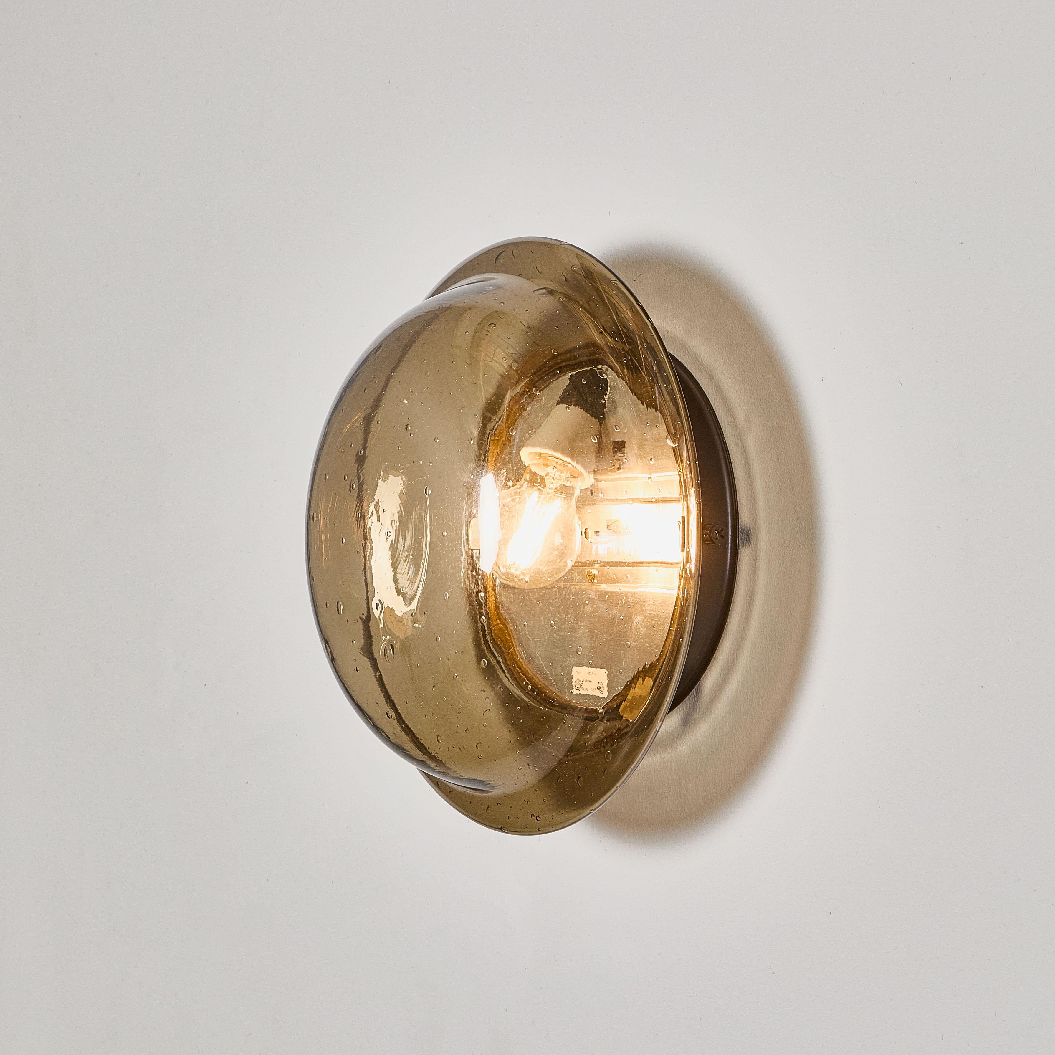 1970's Czech Smoked Bullicante Orb Glass Wall - Ceiling Lamps - Good Qty Availab For Sale