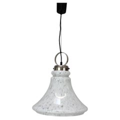 Lampada a sospensione regolabile in vetro a forma di campana cecoslovacca degli anni '70, metà del secolo scorso