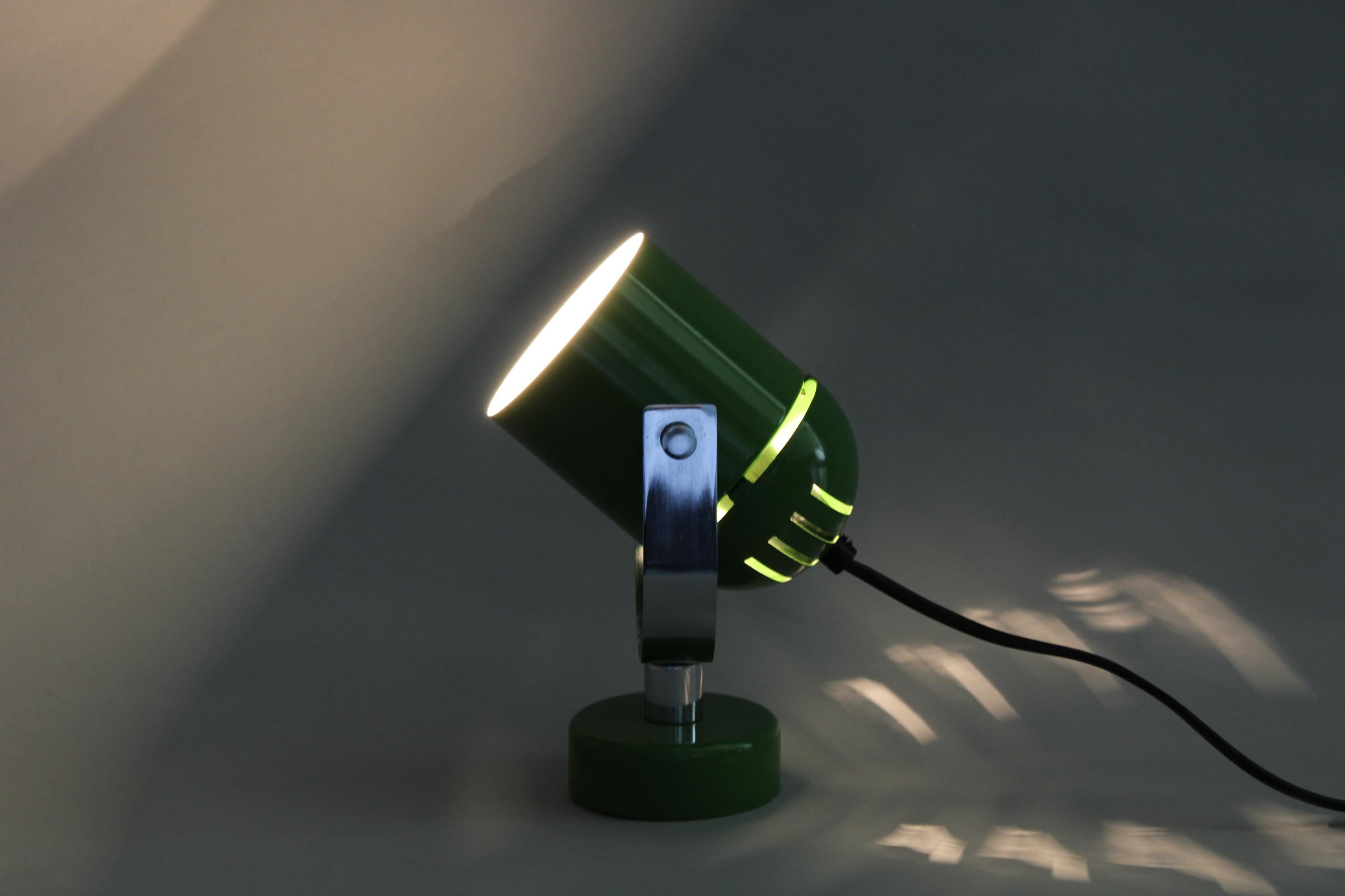 1970er Tschechoslowakische verstellbare Wandleuchte von Stanislav Indra, Chrom & Grün E im Angebot 5