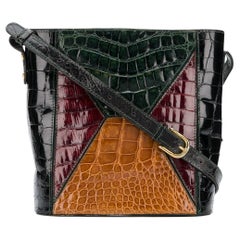 1970s Dal Cò Crocodile Leather Shoulder Bucket Bag
