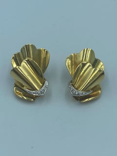 1970s Damiani 18k gold and diamond earrings