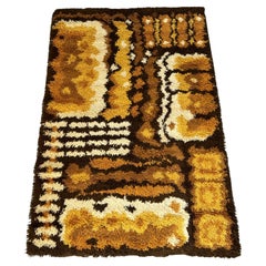 1970's DANIA TAEPPER Space Age UNUSED Mid Century Danish Wool Rya Rug Modern
