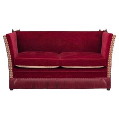 1970s, Danish 2-seater drop arm sofa, furniture velour.