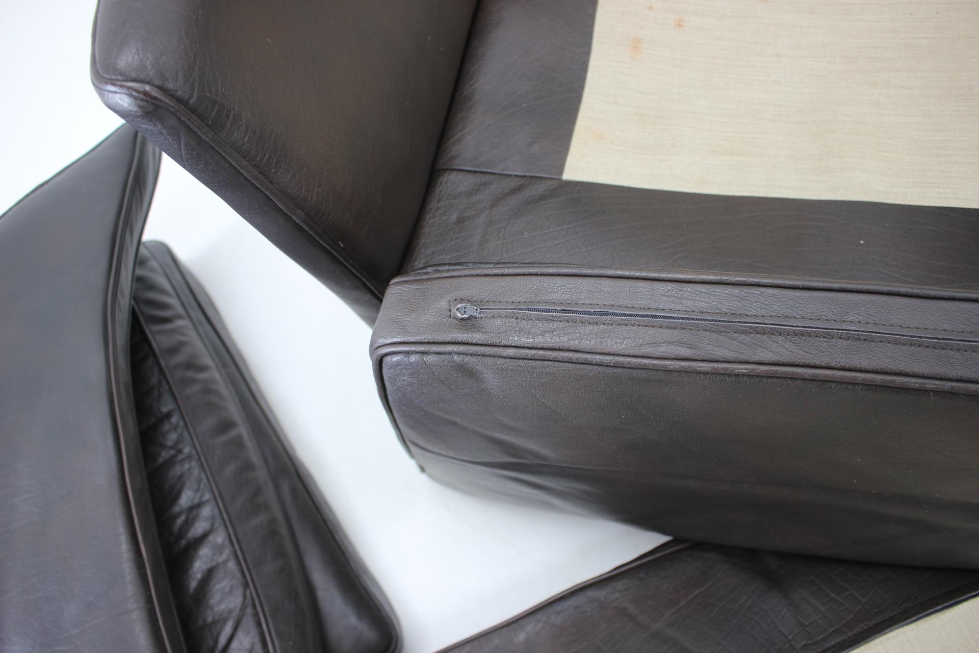1970s Danish 2-Seater Sofa in Dark Brown Leather 5
