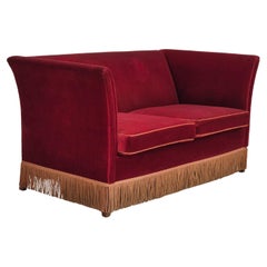 1970s, Danish 2 seater sofa, original condition, furniture velour, ash wood.