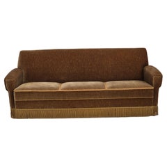 1970s, Danish 3-seater sofa by Ryesberg Møbler, original green velour.