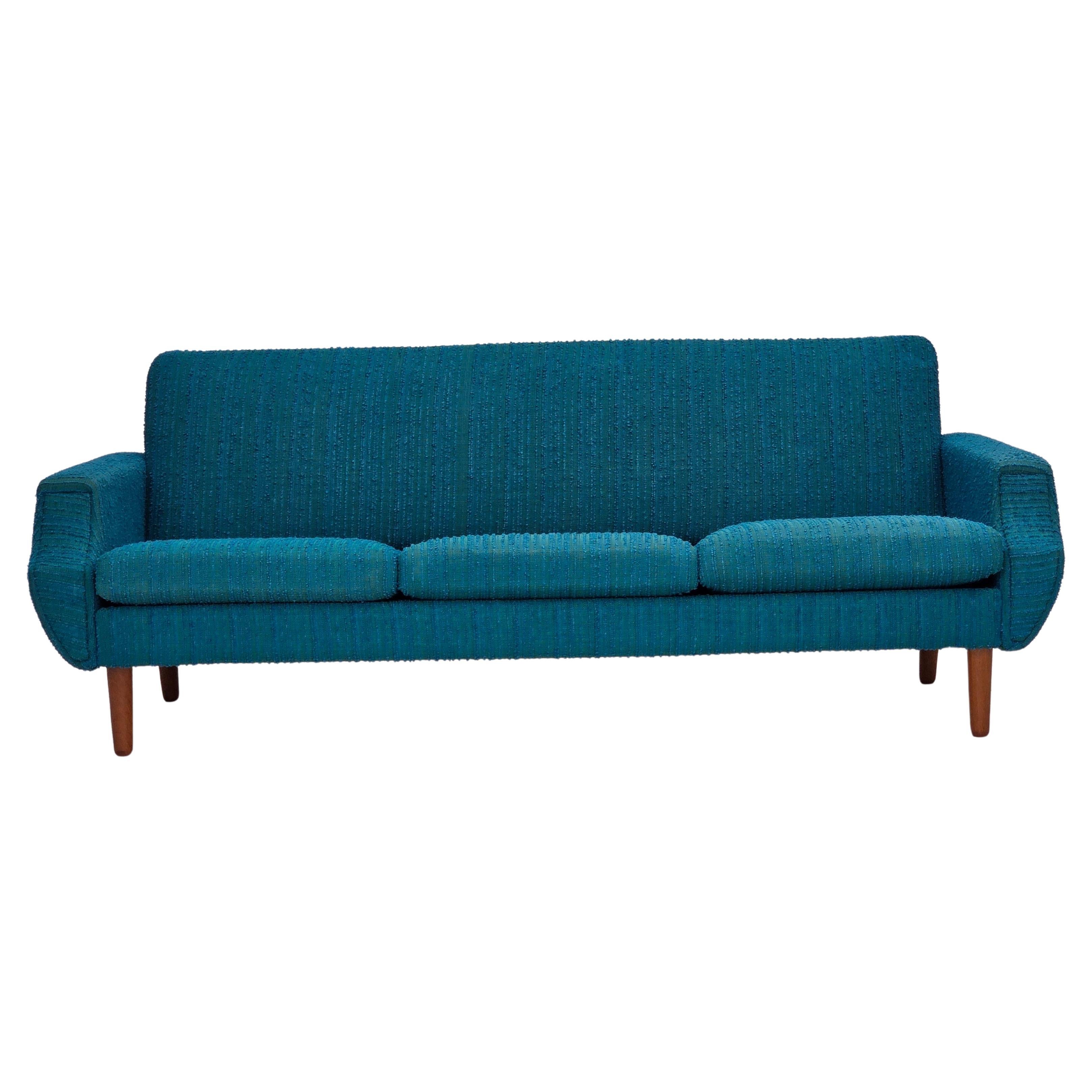 1970s, Danish 3-seater sofa, furniture wool, teak wood.
