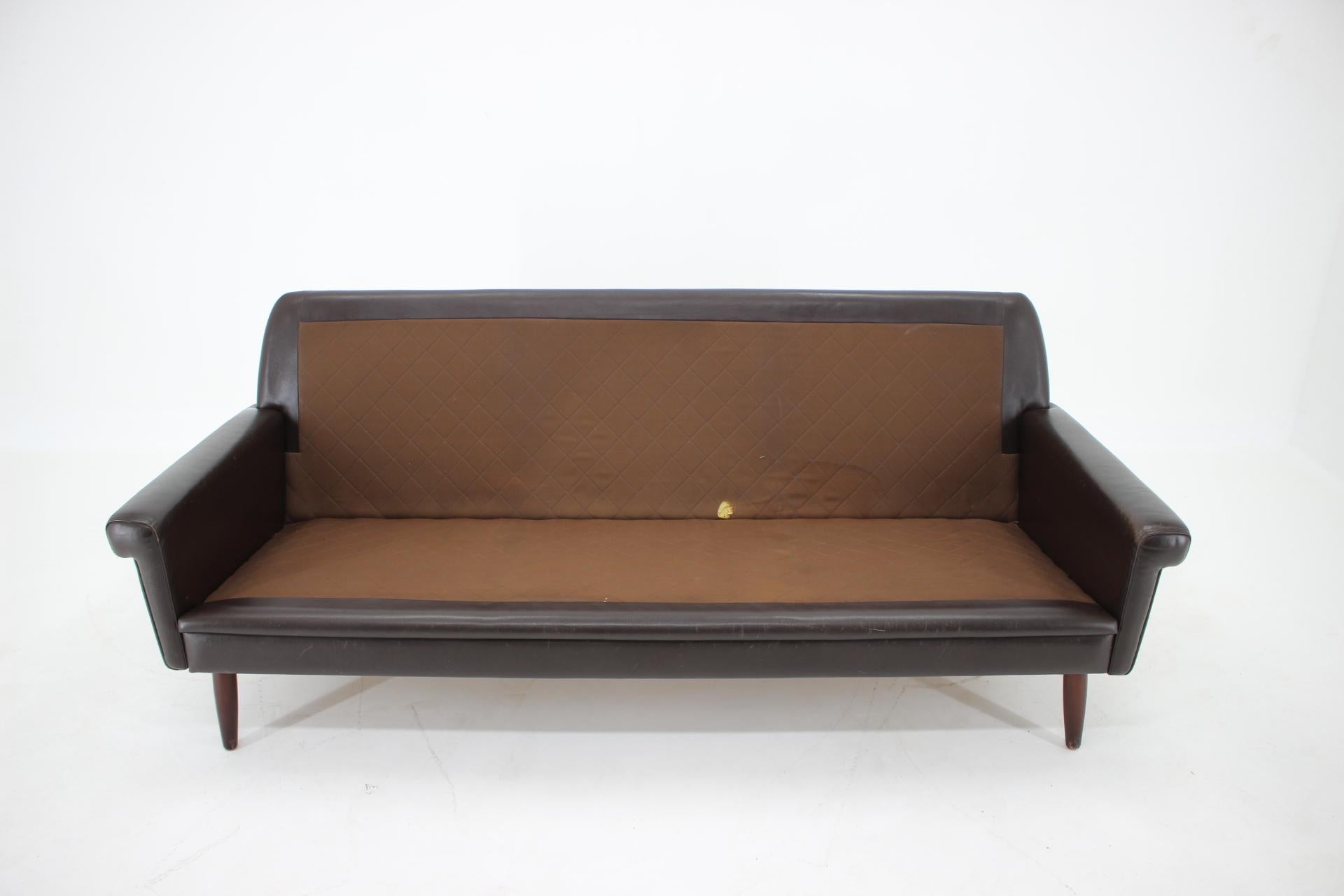 1970s Sven Skipper Danish 3-Seat Sofa in Dark Brown Leather For Sale 9