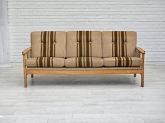 1970s, Danish 3 seater sofa, original very good condition, wool, oak.