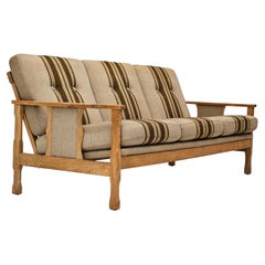 Used 1970s, Danish 3 seater sofa, original very good condition, wool, oak.