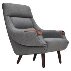 1970s, Danish armchair by H.W.Klein for Bramin Møbler, wool, teak wood.