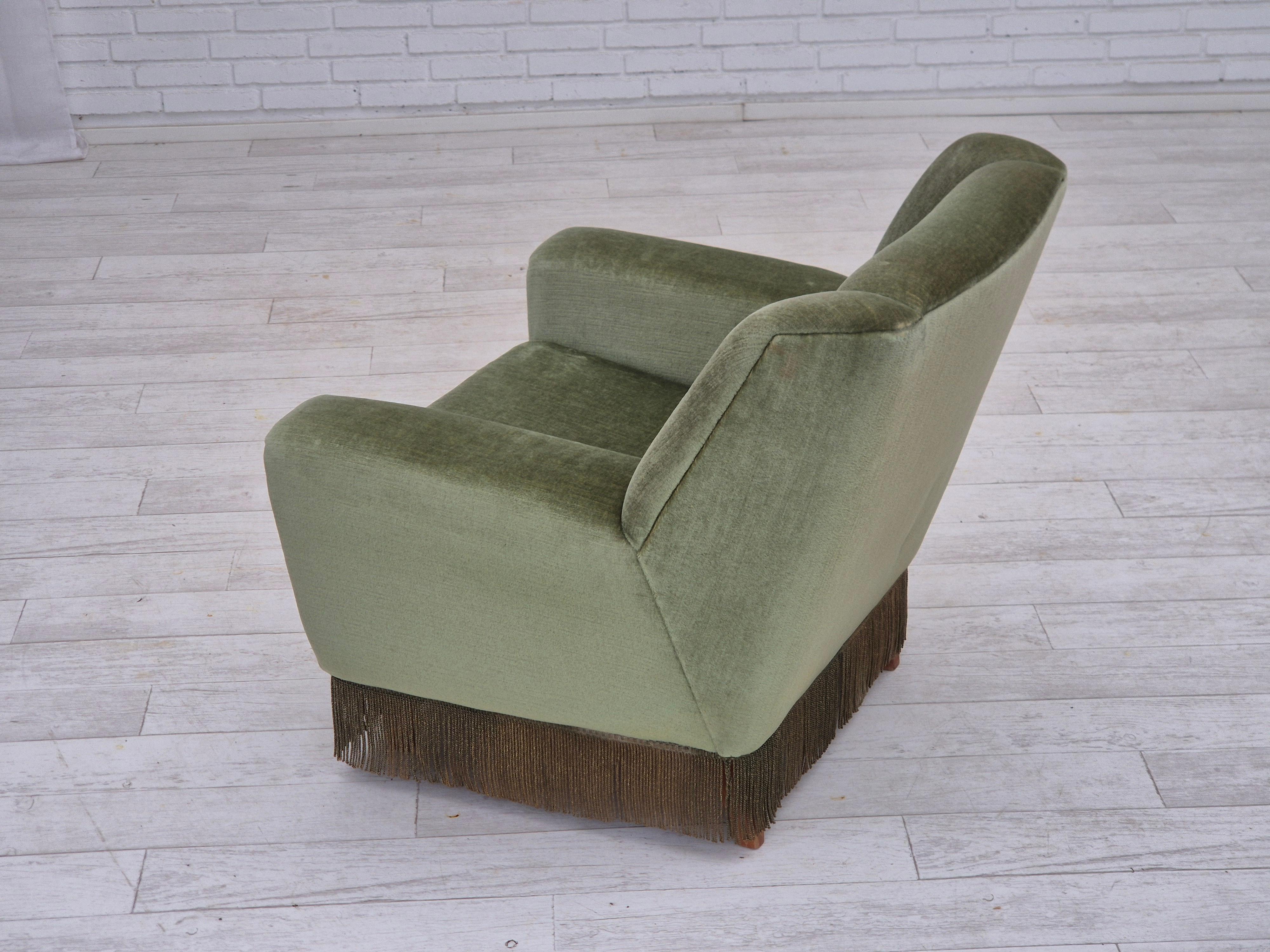 Velours 1970, fauteuil danois par Kurt Østervig pour Rolschau Møbler, modèle 61, original. en vente