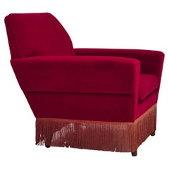 Vintage 1970s, Danish armchair by Ryesberg Møbler, original condition, velour fabric.