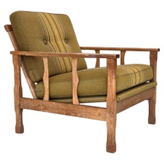 1970s, Danish armchair, furniture wool, solid oak wood.