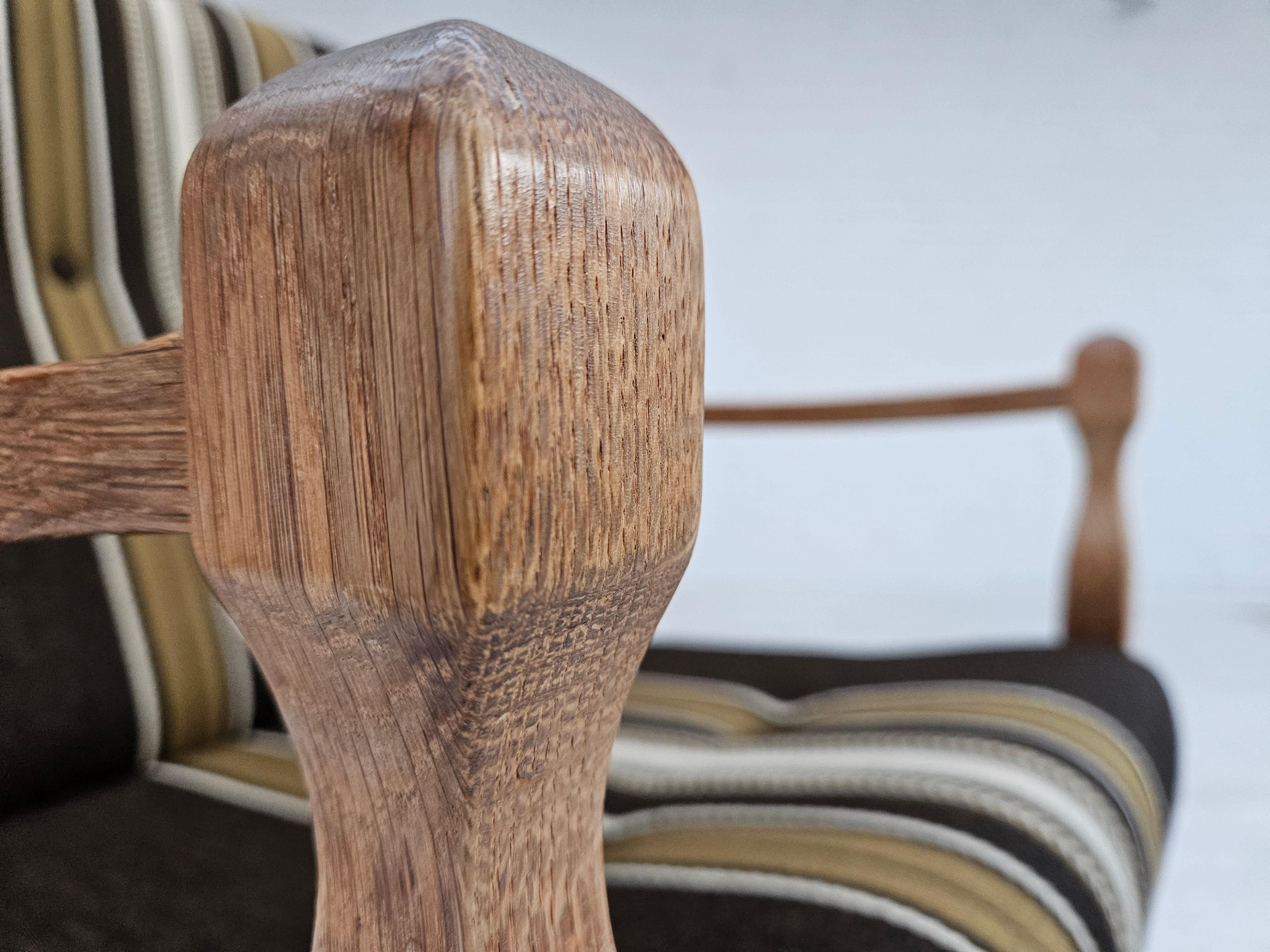 Años 70, sillón danés, mueble de lana, madera maciza de roble, original. en venta 11