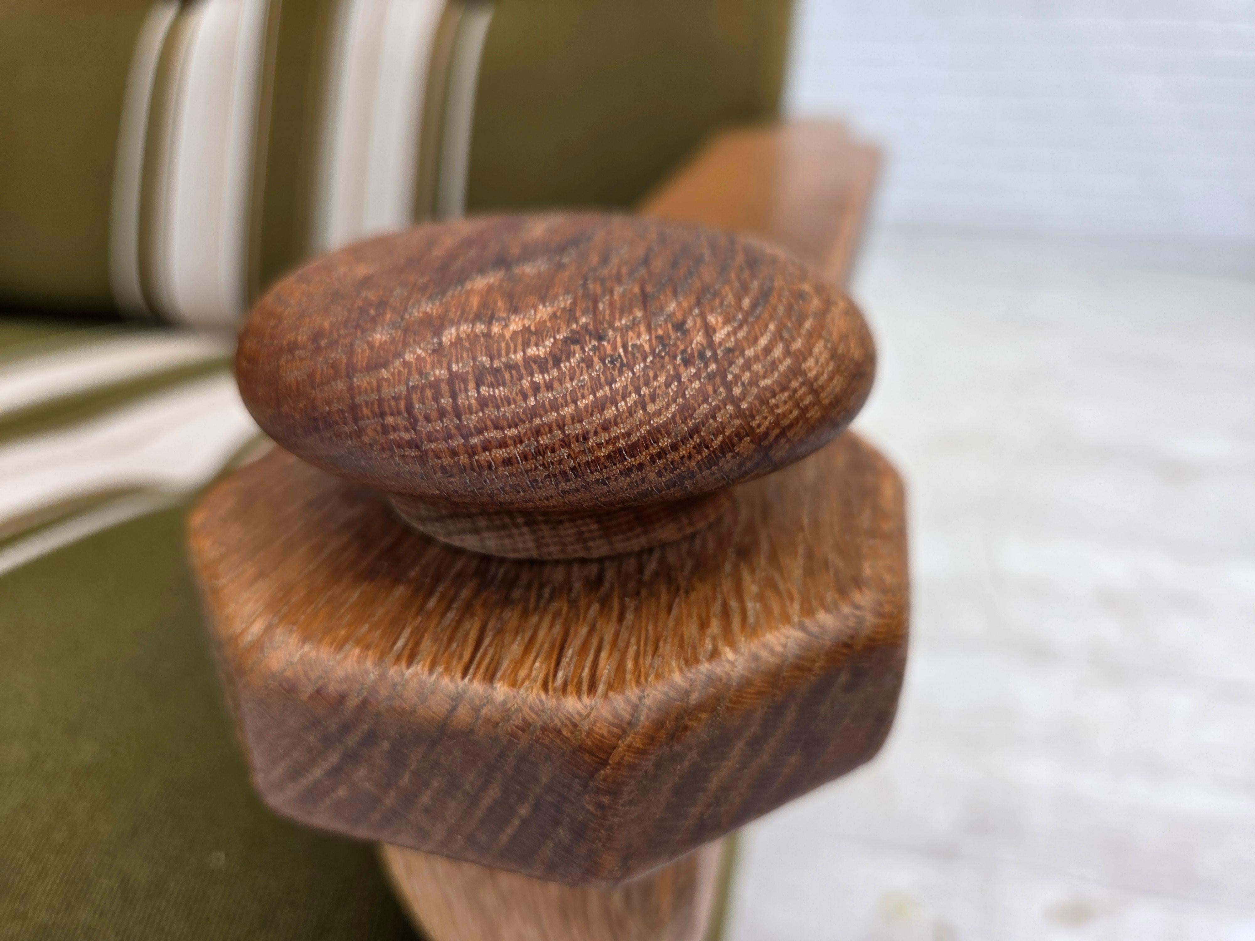 Anni '70, poltrona danese, condizioni originali, mobili in lana, legno massiccio di Oak. 7