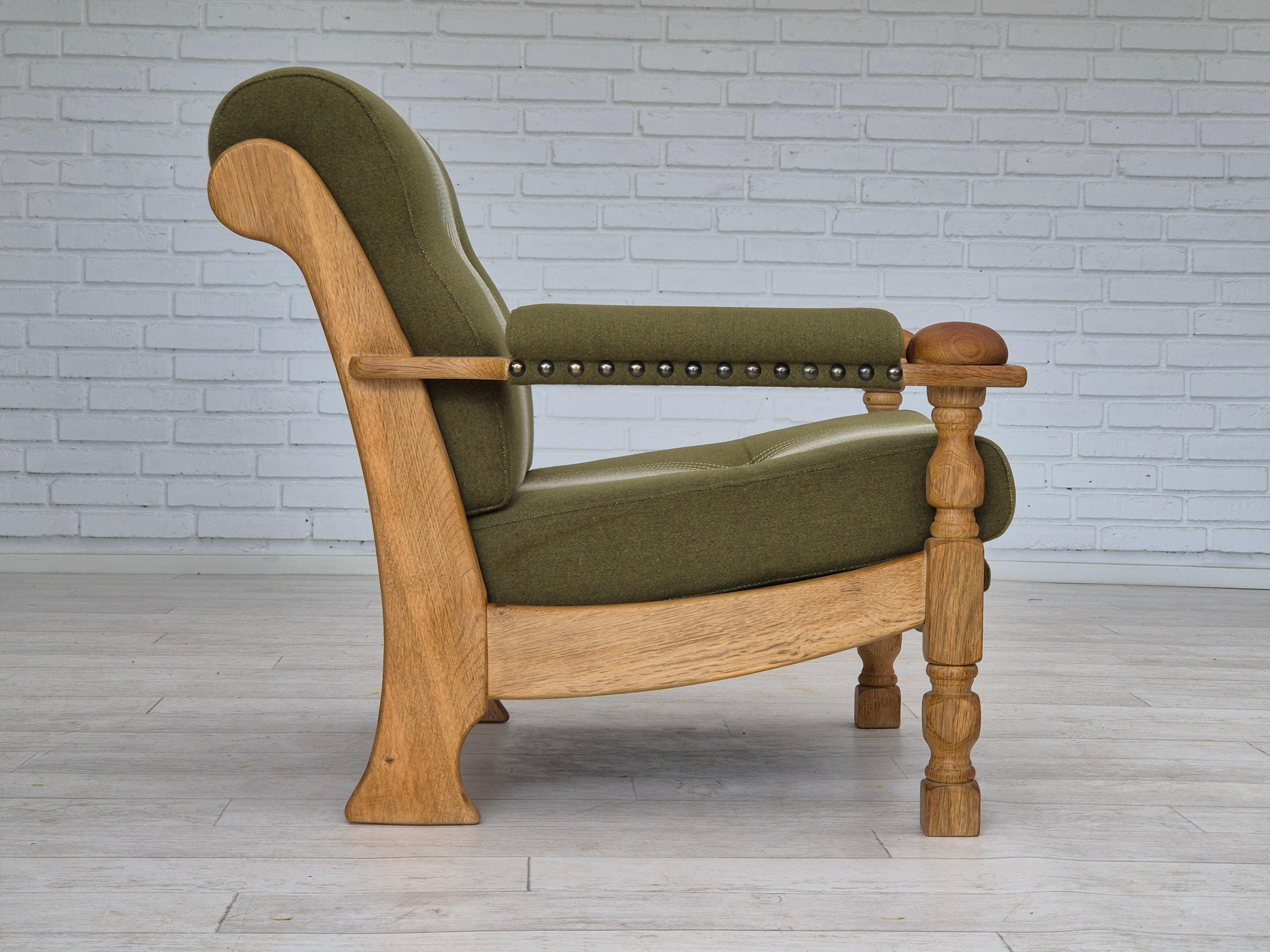 Años 70, sillón danés, estado original, lana, madera maciza de roble. Danés en venta