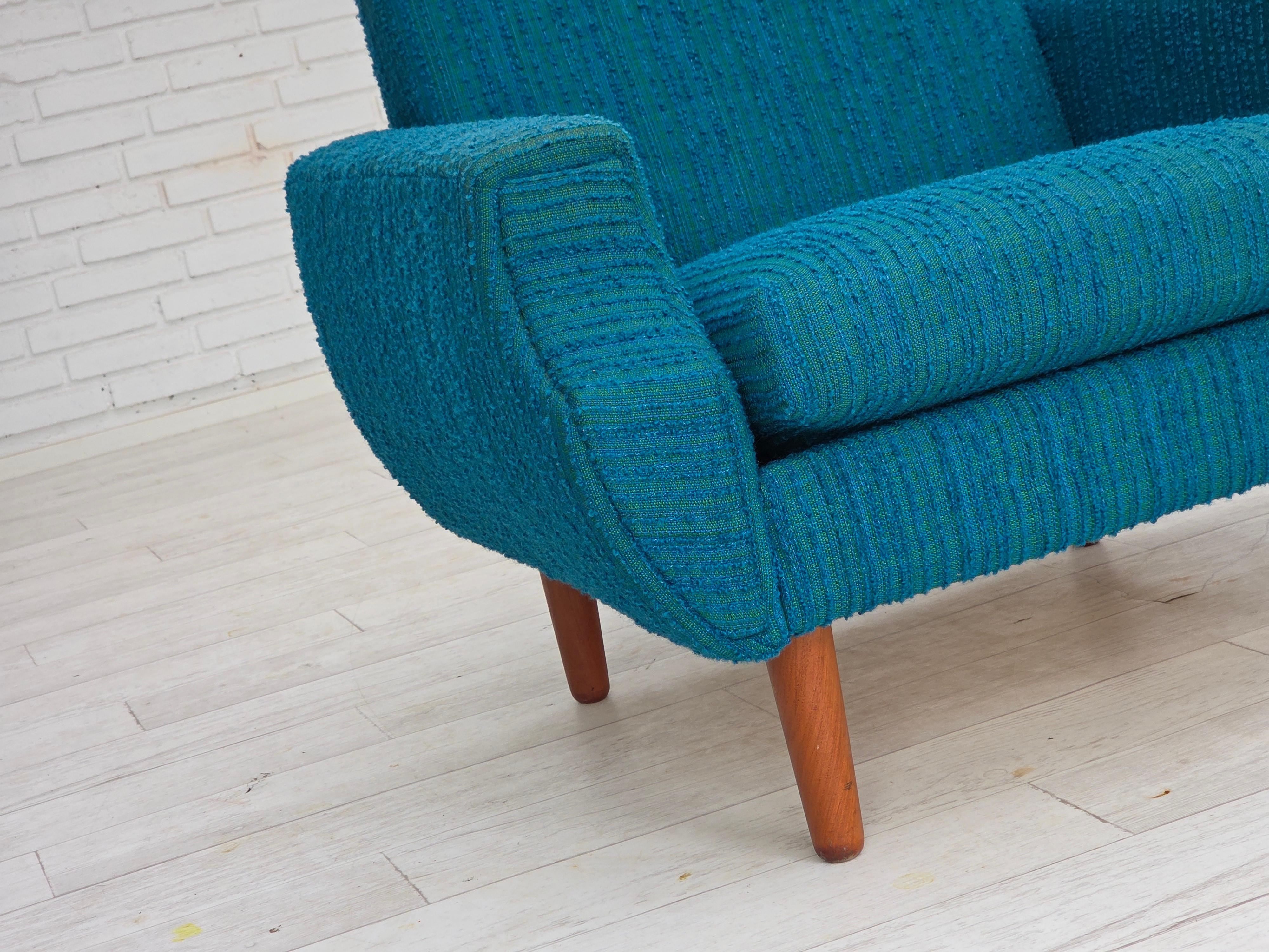 Años 70, sillón danés, muebles originales de lana, madera de teca. Danés en venta