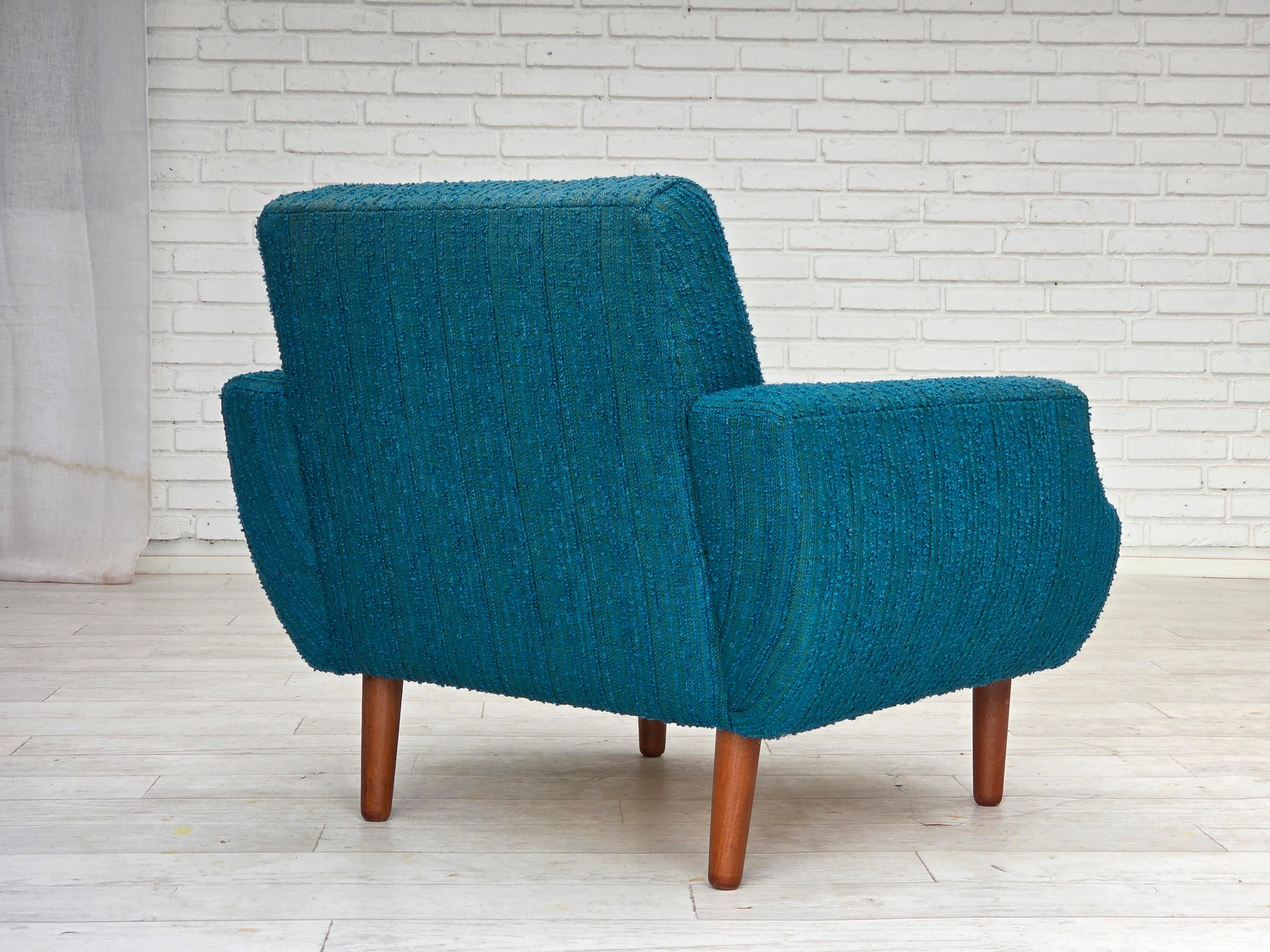 Años 70, sillón danés, muebles originales de lana, madera de teca. finales del siglo XX en venta