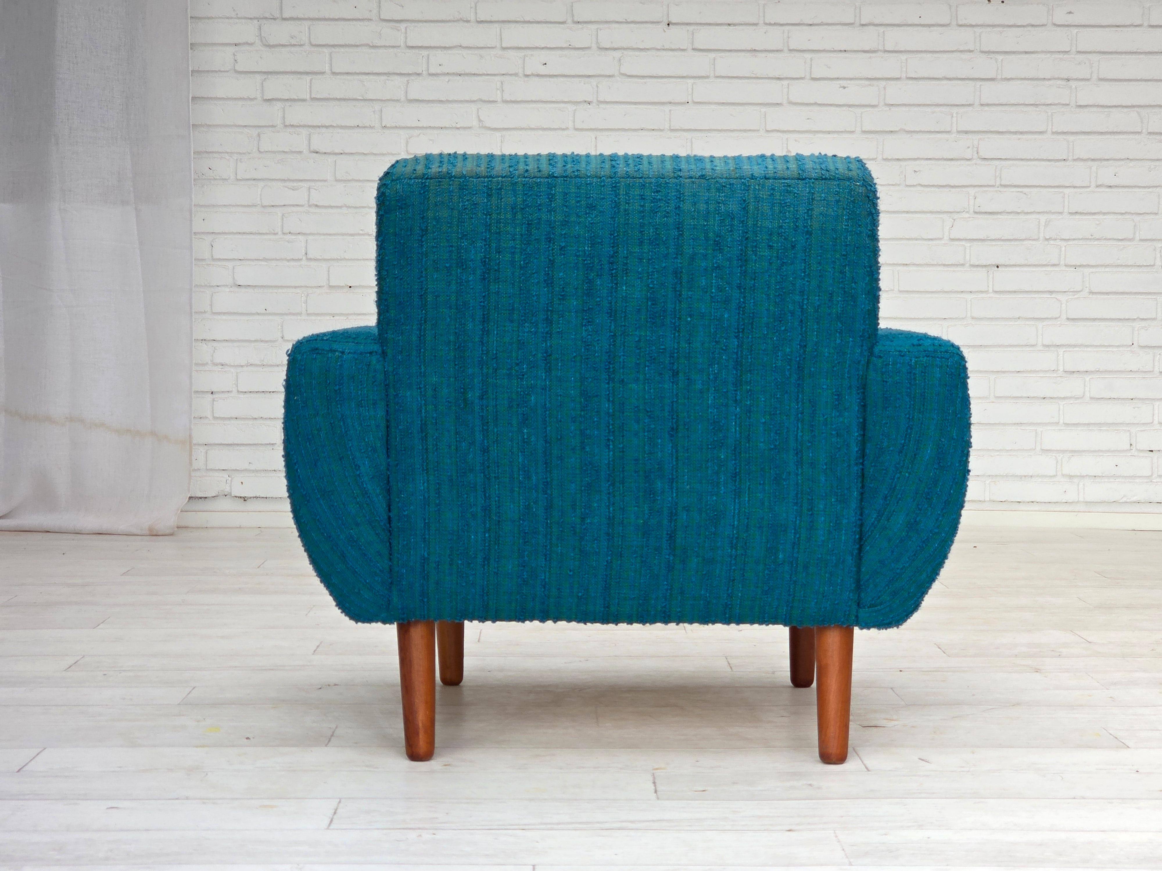 Años 70, sillón danés, muebles originales de lana, madera de teca. Lana en venta