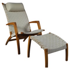 1970s Danish Armchair with Footstool by Bill Potter