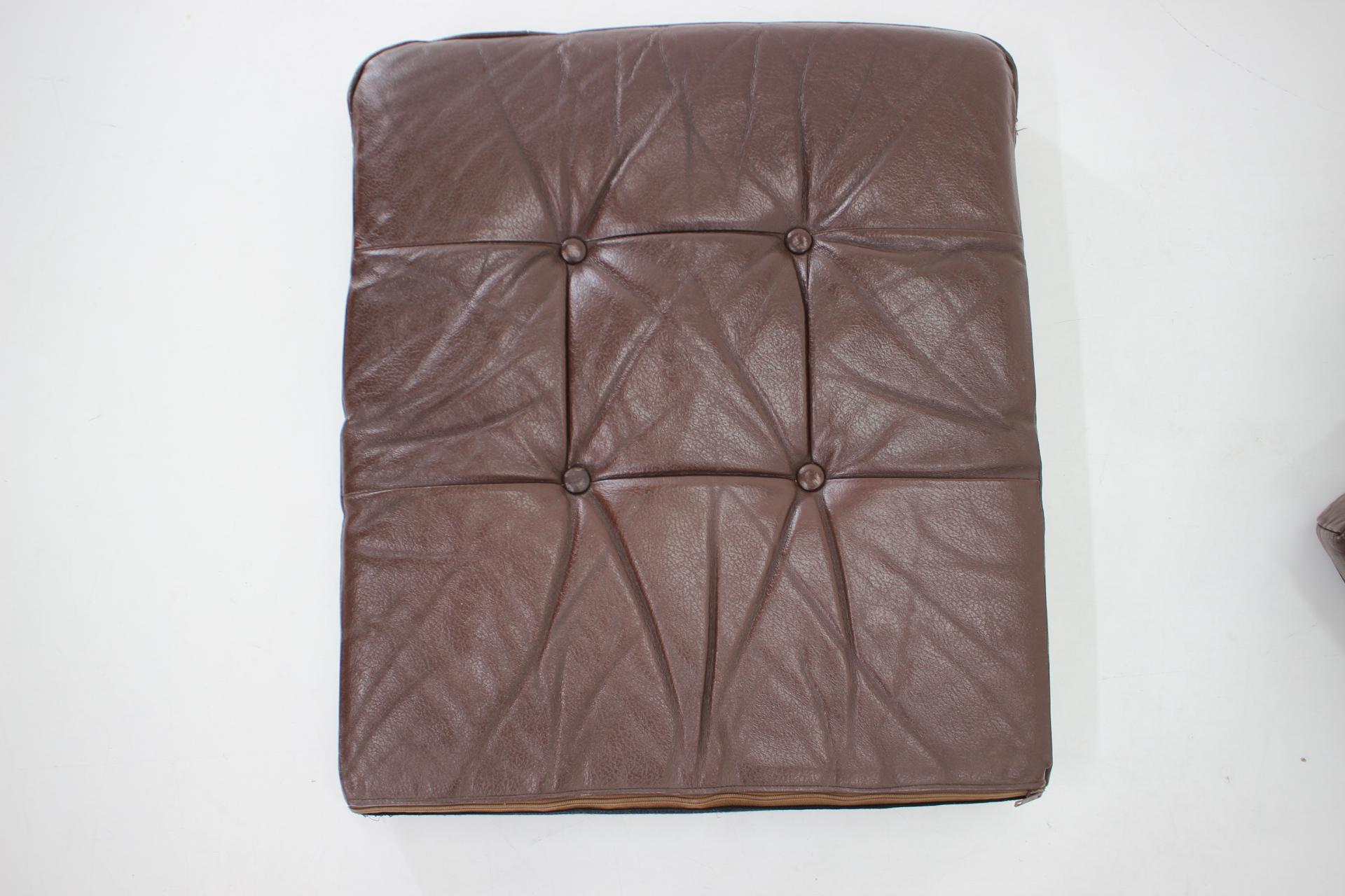 1970s Danish Brown Leather Armchair, Denmark For Sale 10