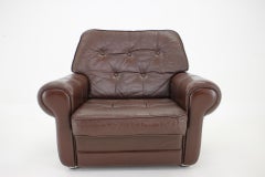 1970s Danish Brown Leather Armchair, Denmark