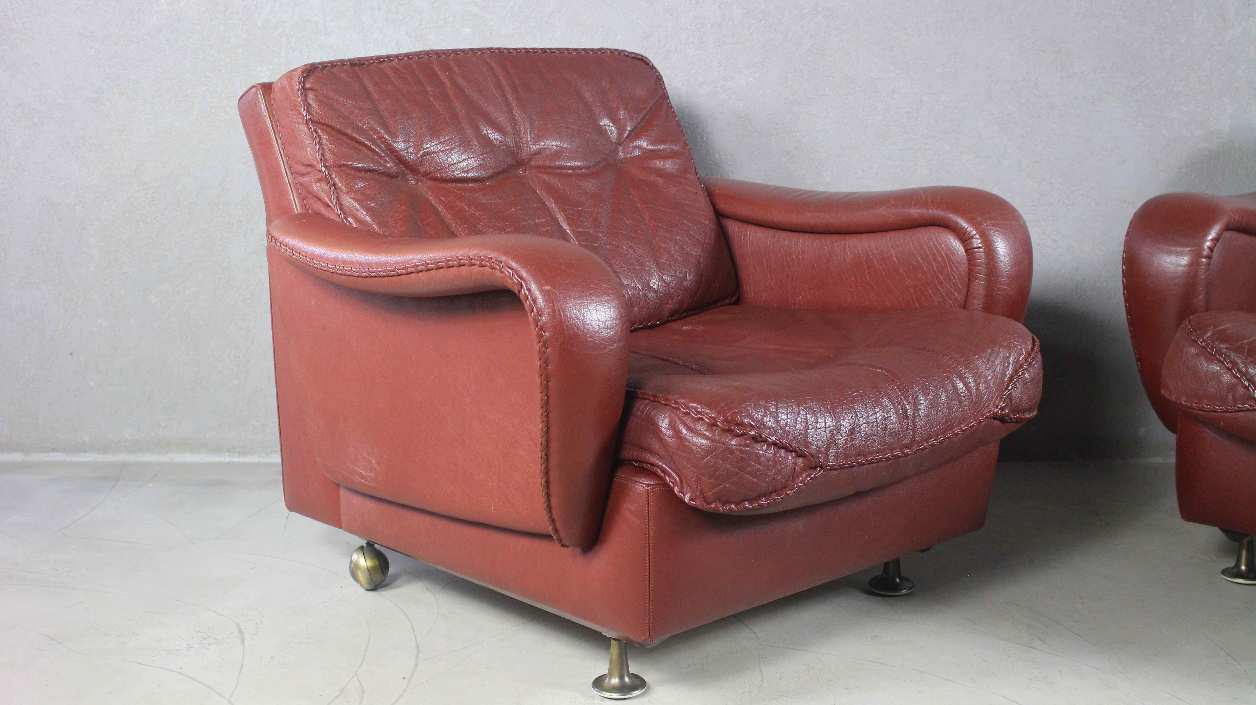 1970s Danish Brown Leather Chairs by Madsen & Schubell For Sale 7