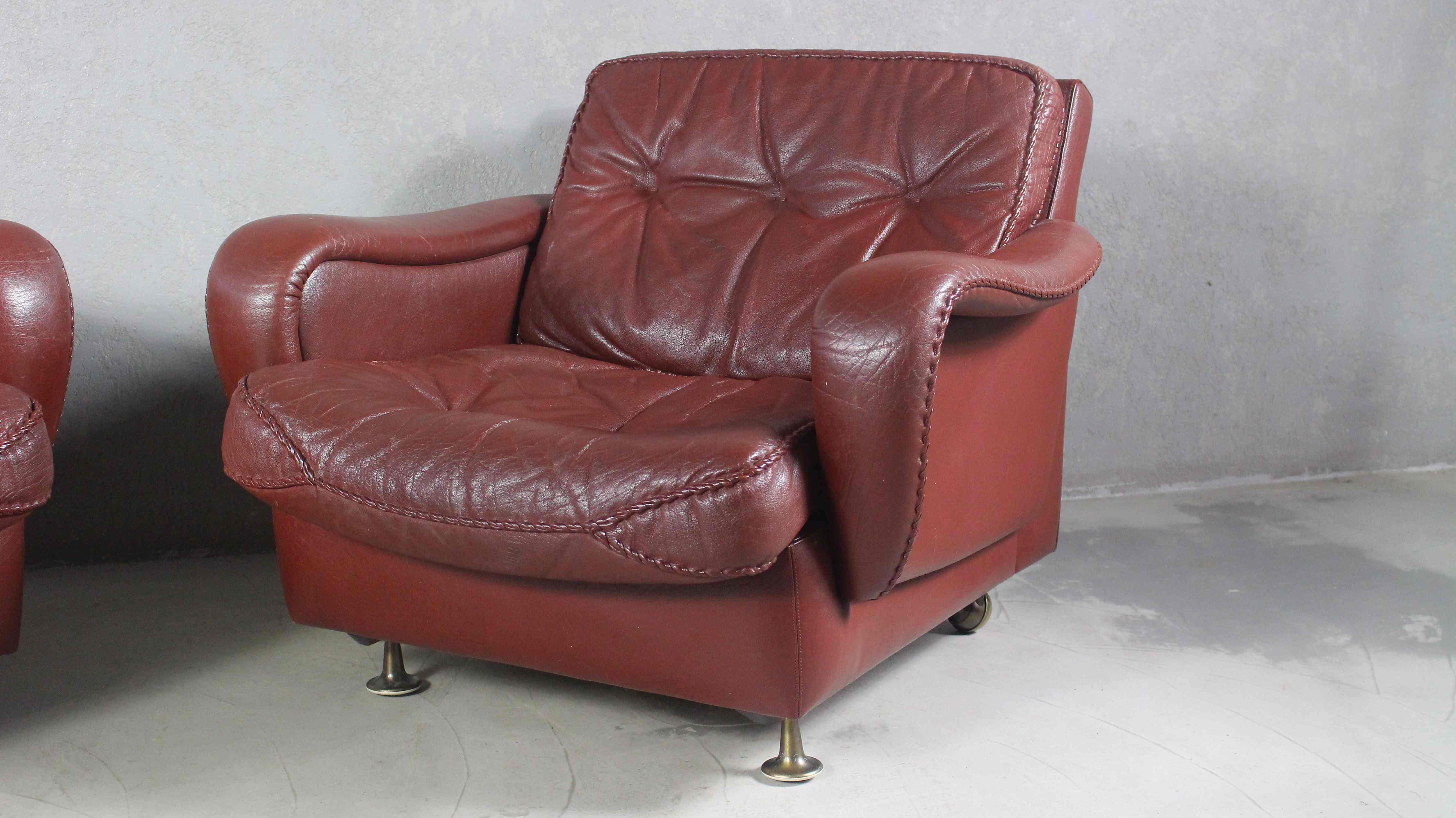1970s Danish Brown Leather Chairs by Madsen & Schubell For Sale 9