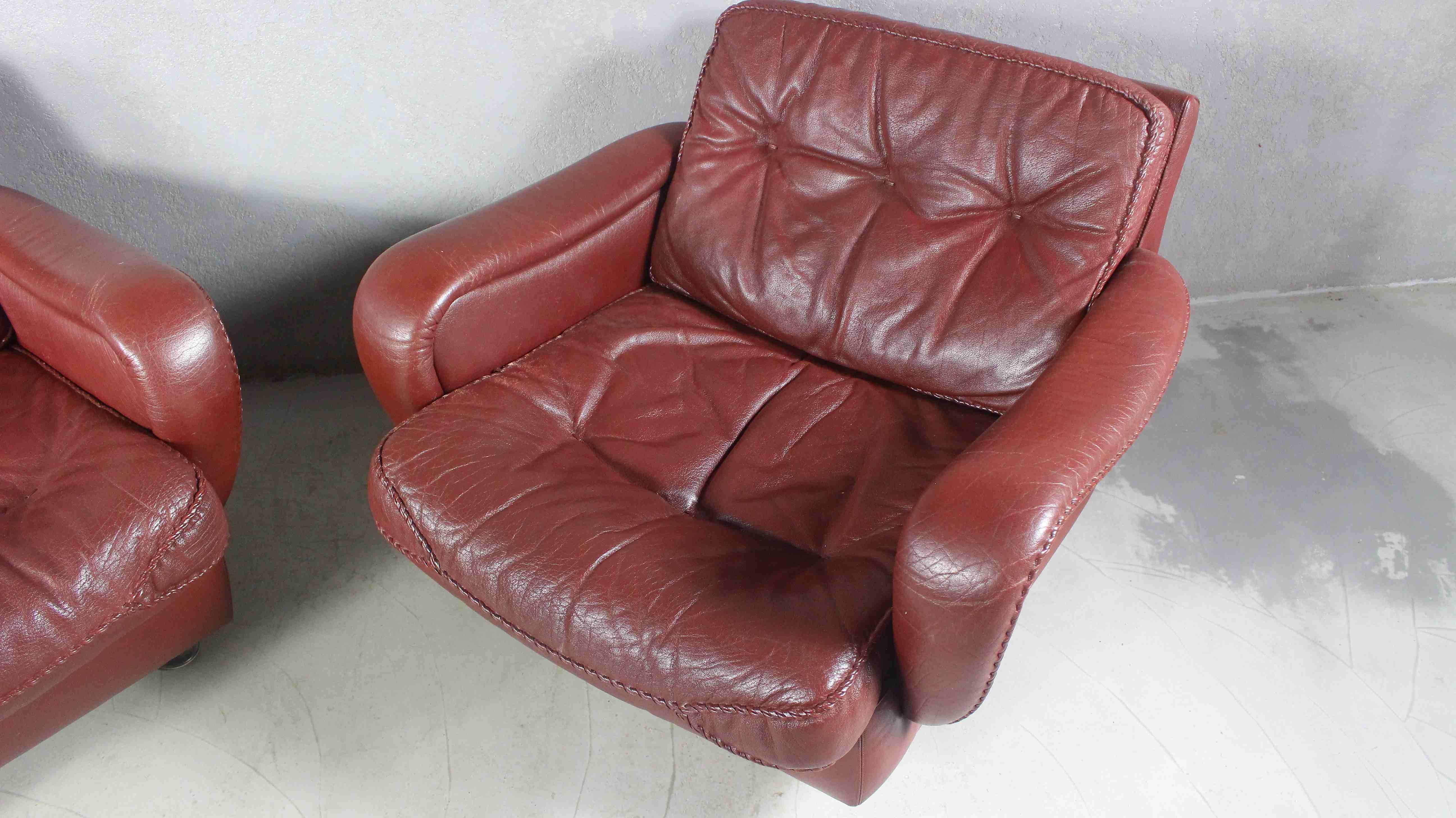 1970s Danish Brown Leather Chairs by Madsen & Schubell For Sale 10
