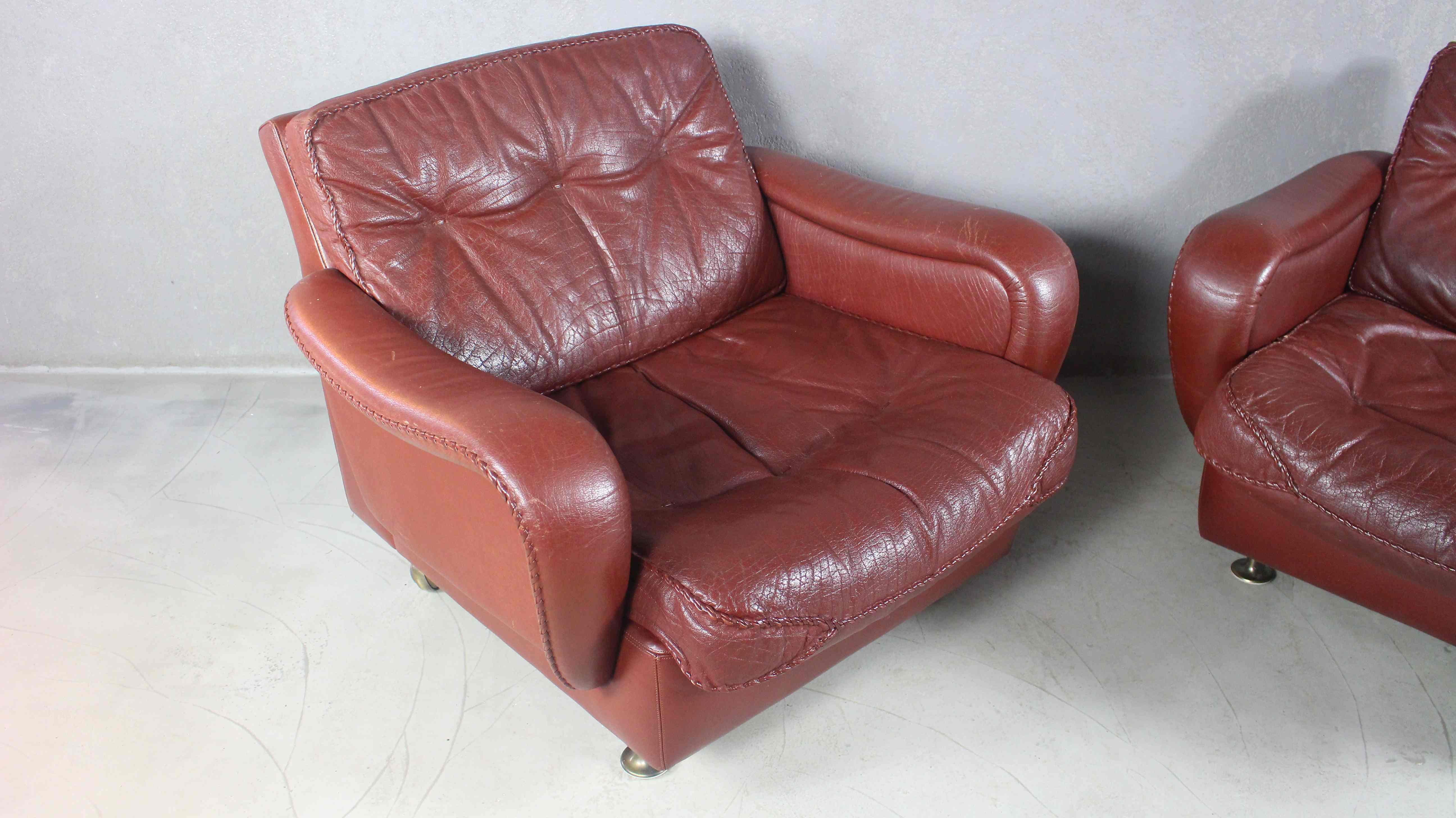 1970s Danish Brown Leather Chairs by Madsen & Schubell For Sale 11
