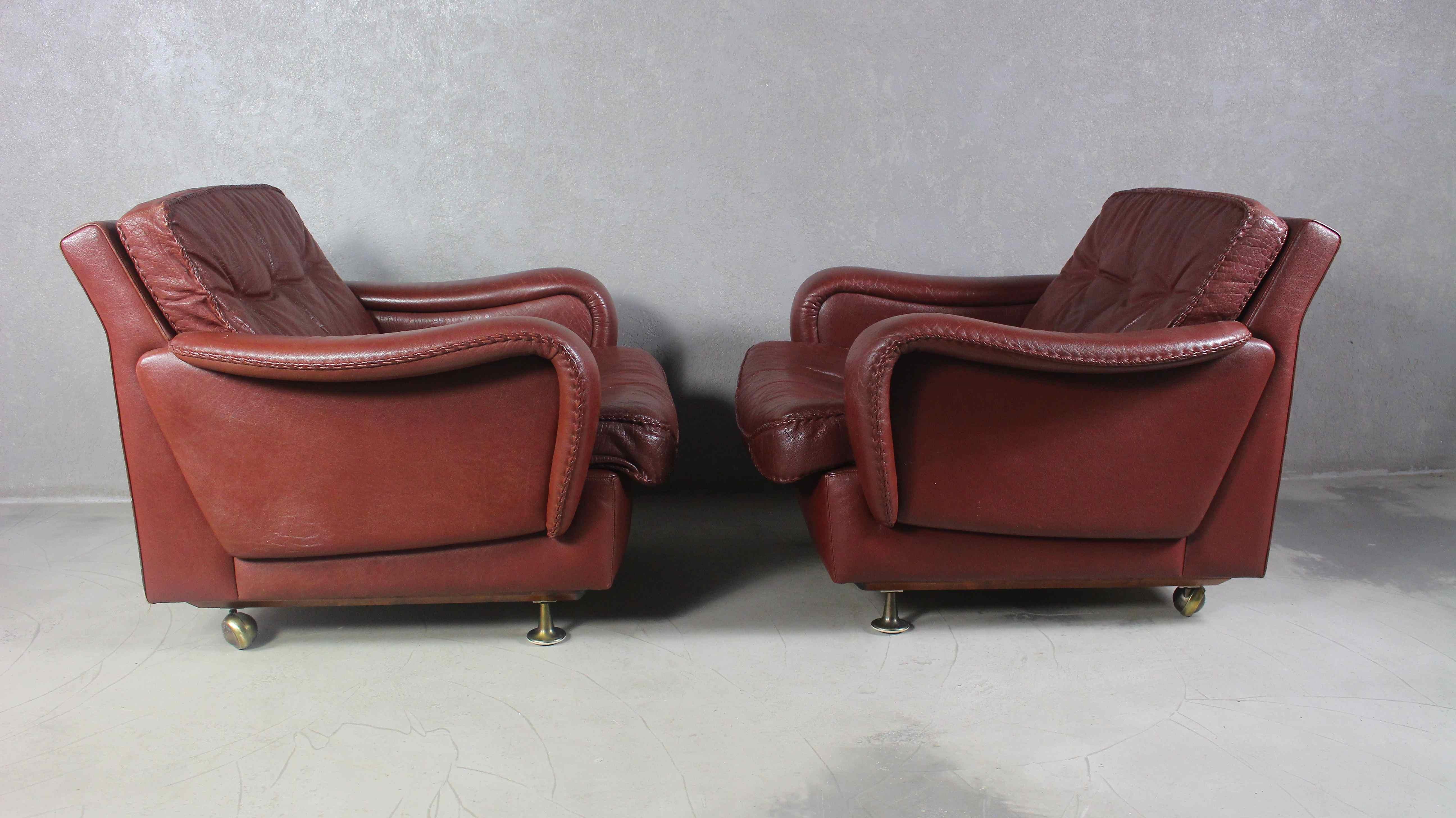 1970s Danish Brown Leather Chairs by Madsen & Schubell For Sale 12