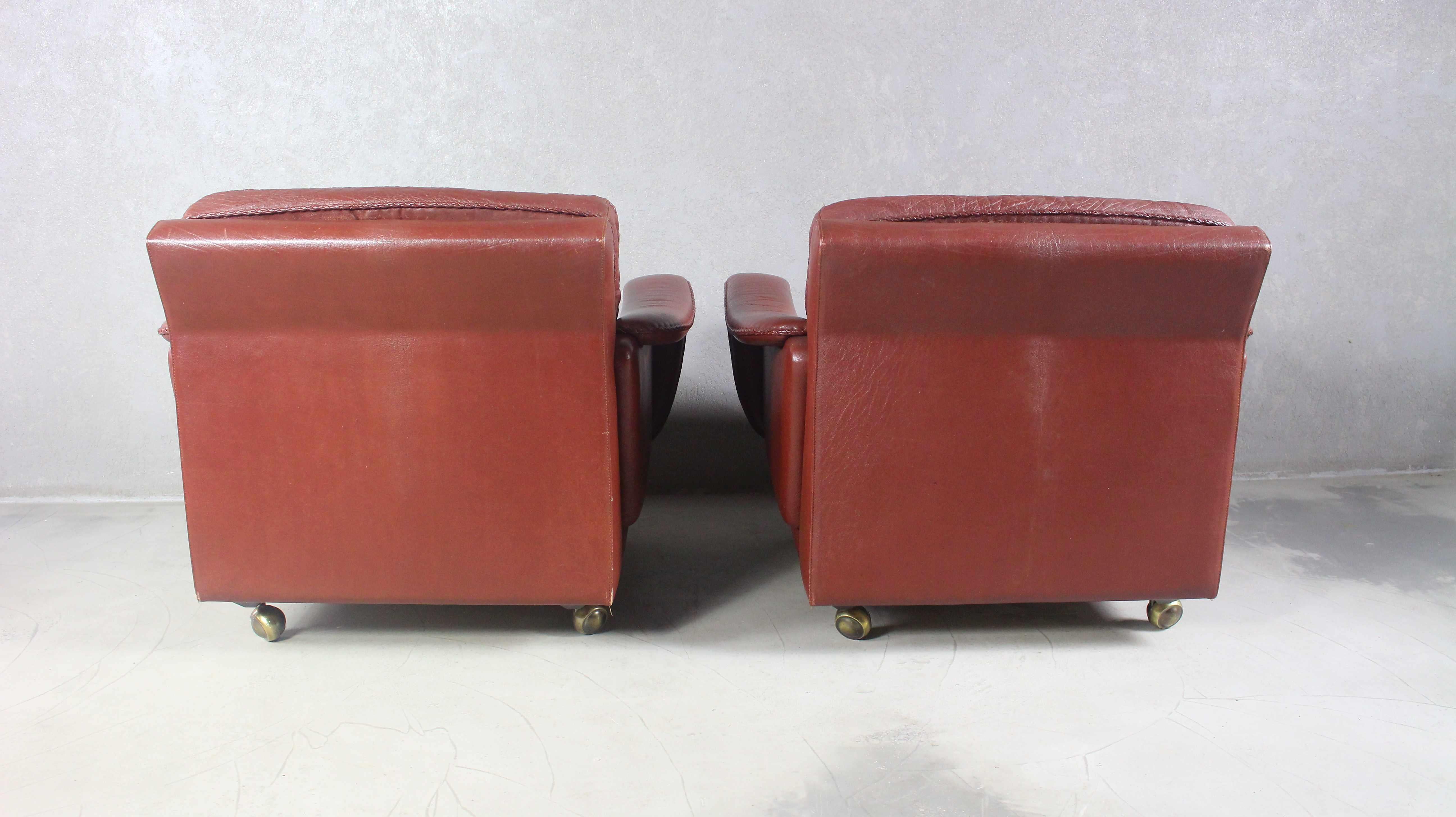 1970s Danish Brown Leather Chairs by Madsen & Schubell For Sale 13