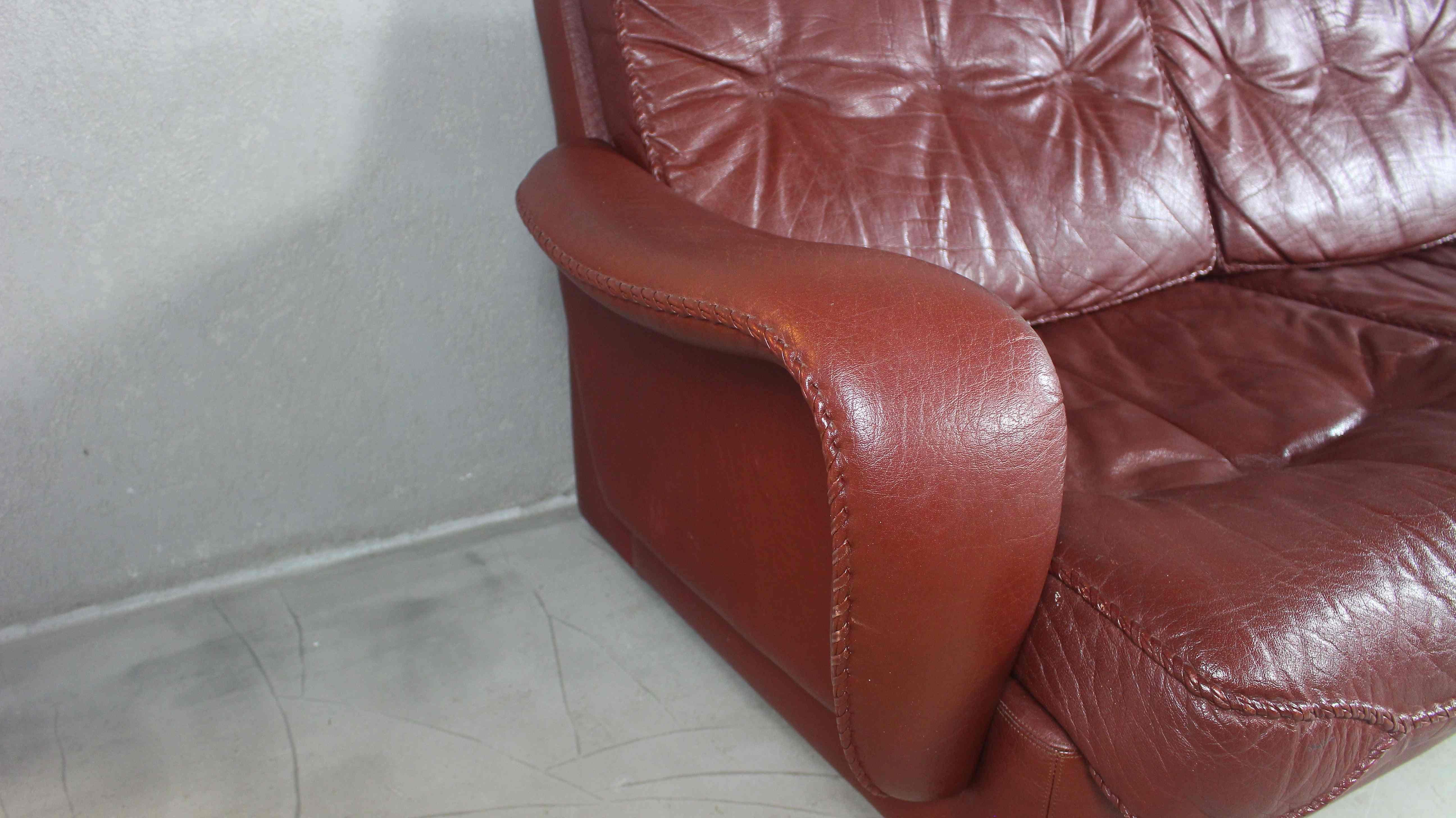 20th Century 1970s Danish Brown Leather Chairs by Madsen & Schubell For Sale