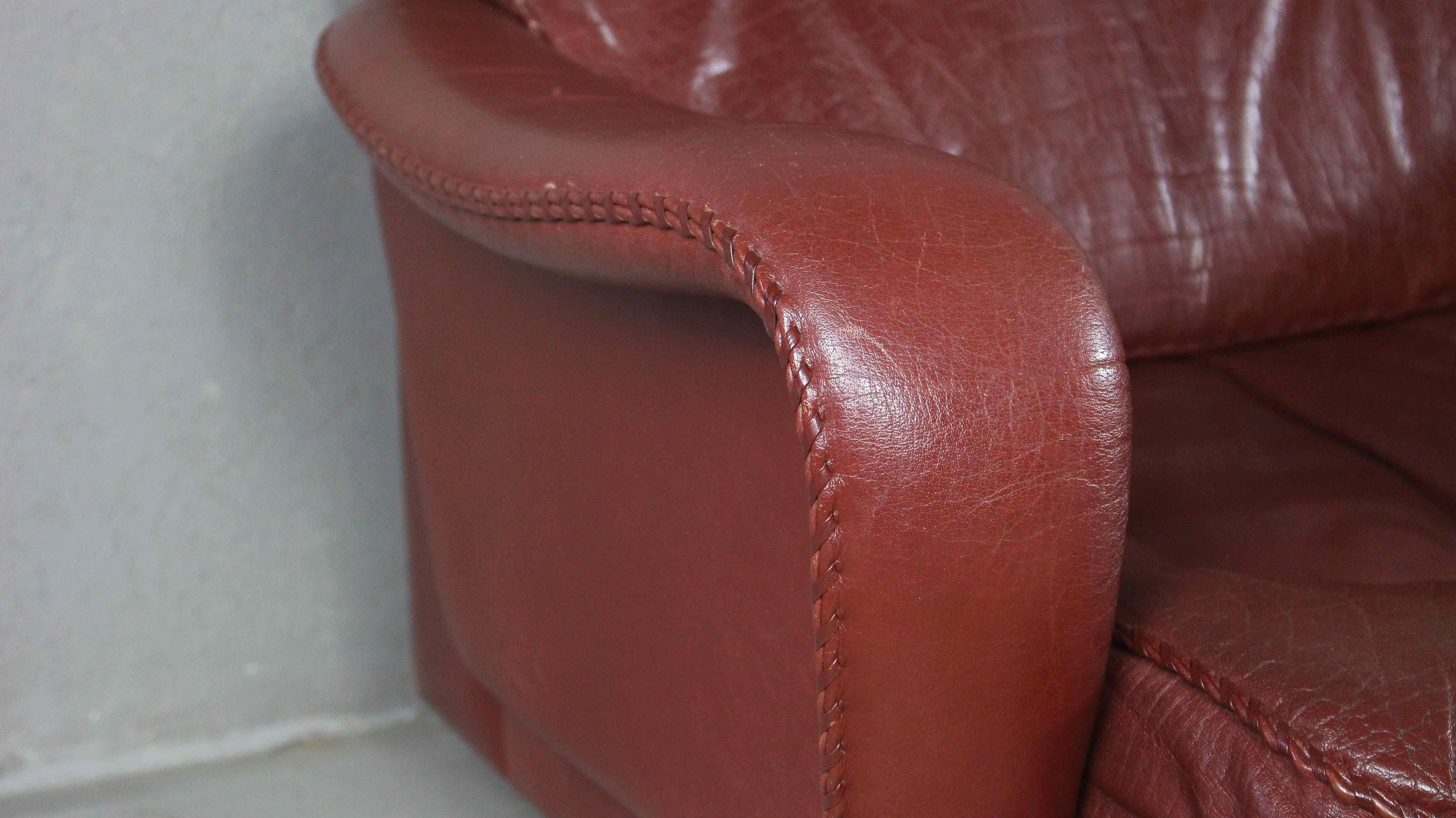 1970s Danish Brown Leather Chairs by Madsen & Schubell For Sale 3