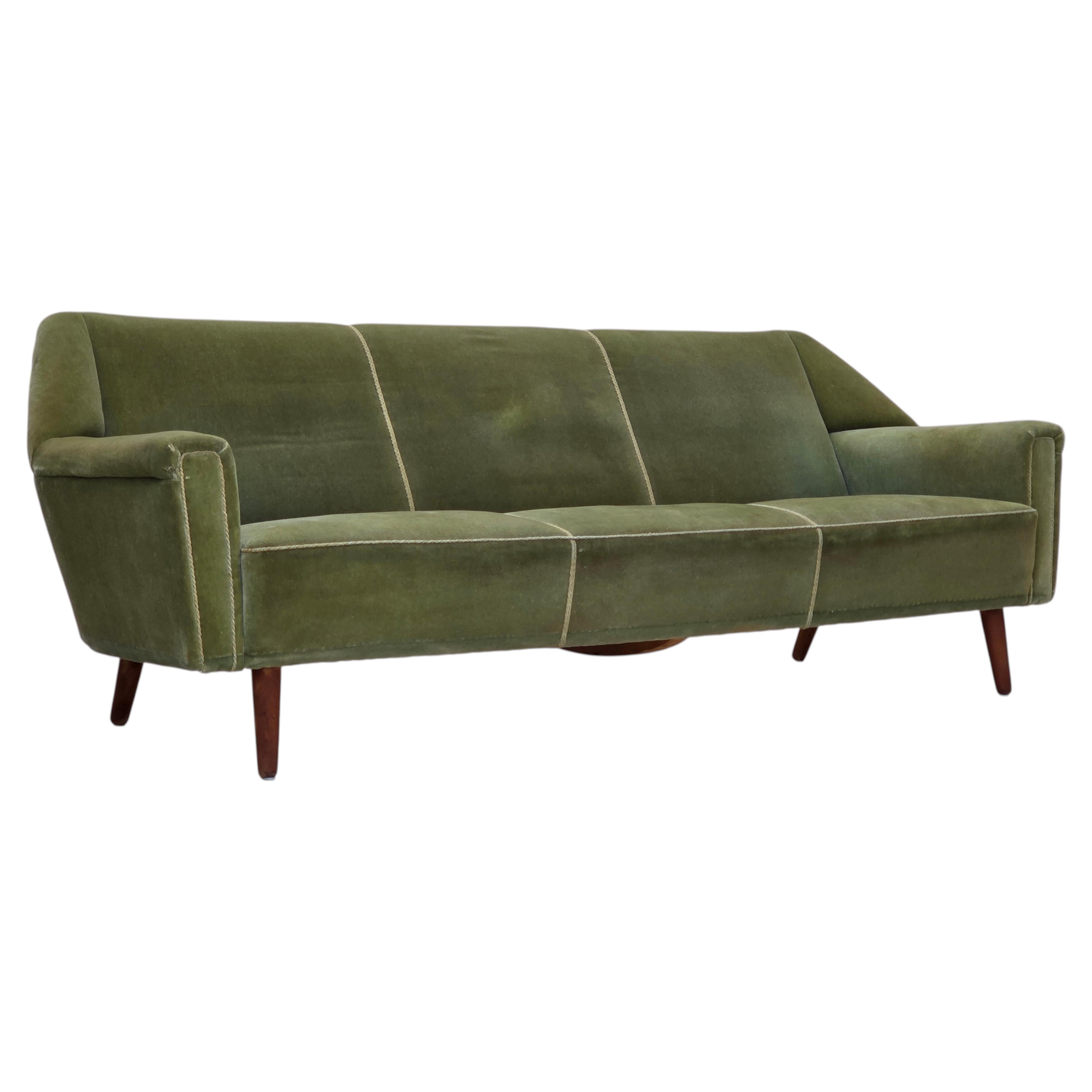 1970s, Danish by Kurt Østervig, 3-seater sofa, furniture velour, teak wood.
