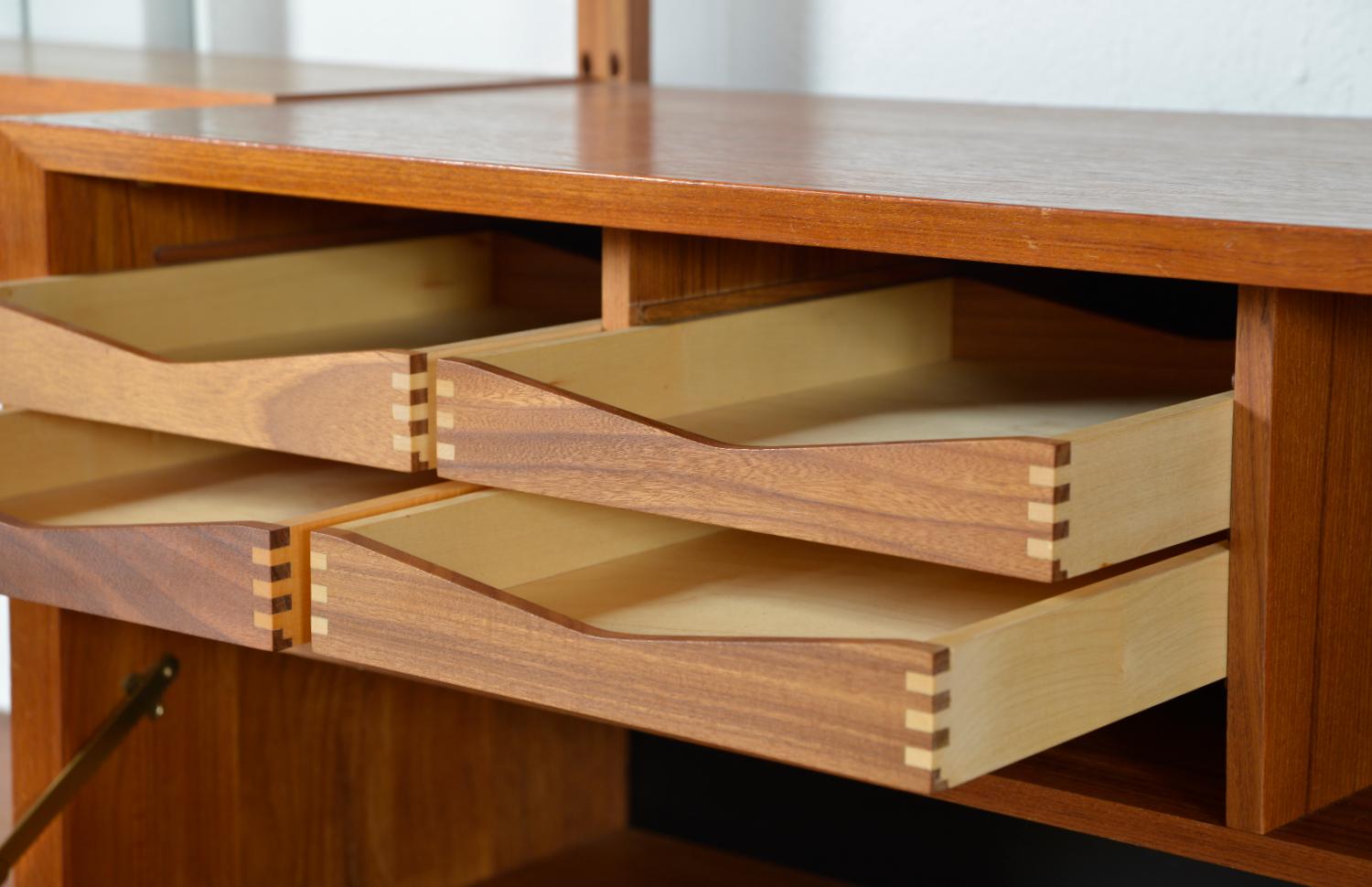 Bibliothèque bibliothèque modulaire danoise Cadovius en teck à 5 baies Cado des années 1970 en vente 3