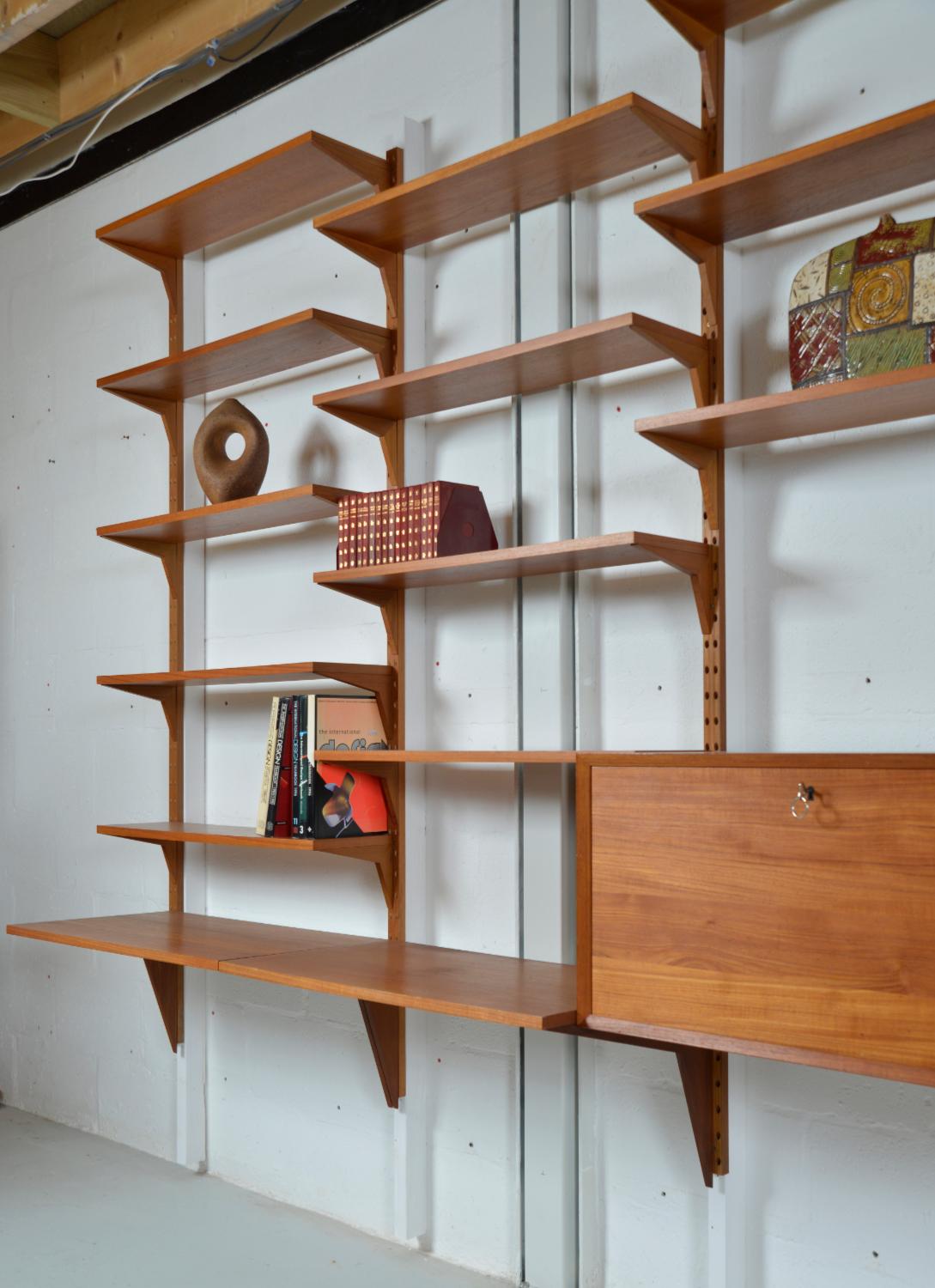 Bibliothèque bibliothèque modulaire danoise Cadovius en teck à 5 baies Cado des années 1970 en vente 7