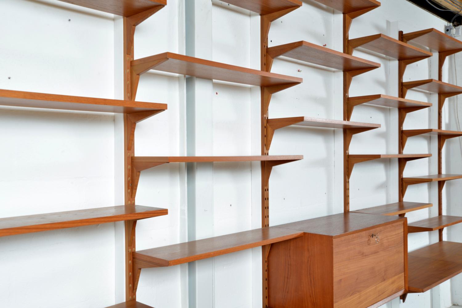 Bibliothèque bibliothèque modulaire danoise Cadovius en teck à 5 baies Cado des années 1970 en vente 9