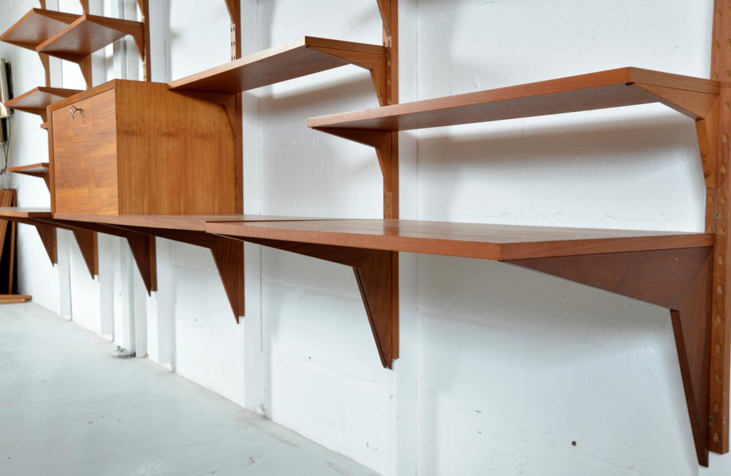 Bibliothèque bibliothèque modulaire danoise Cadovius en teck à 5 baies Cado des années 1970 en vente 10