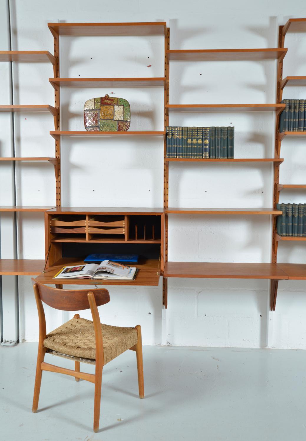 Bibliothèque bibliothèque modulaire danoise Cadovius en teck à 5 baies Cado des années 1970 en vente 1