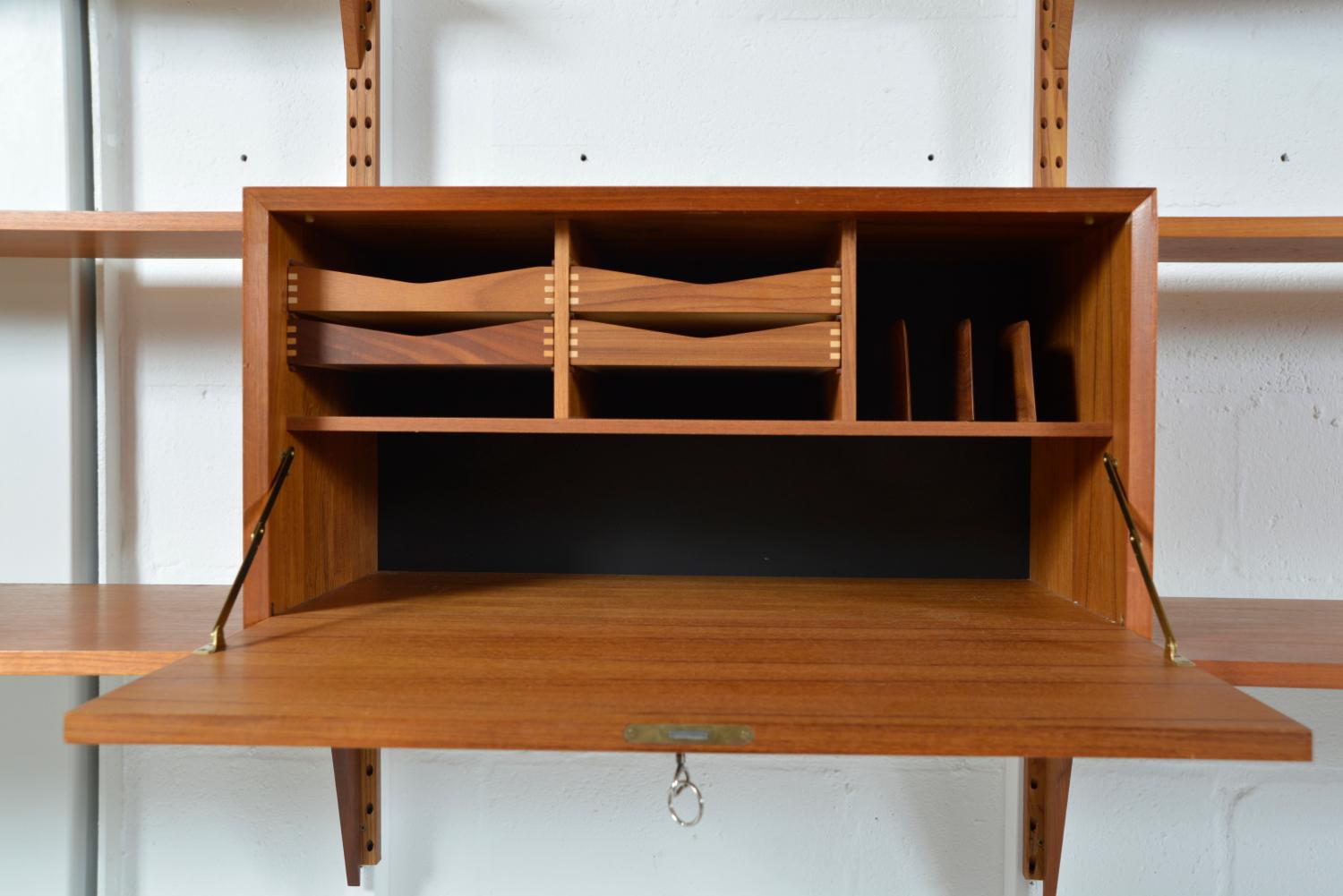 Bibliothèque bibliothèque modulaire danoise Cadovius en teck à 5 baies Cado des années 1970 en vente 2