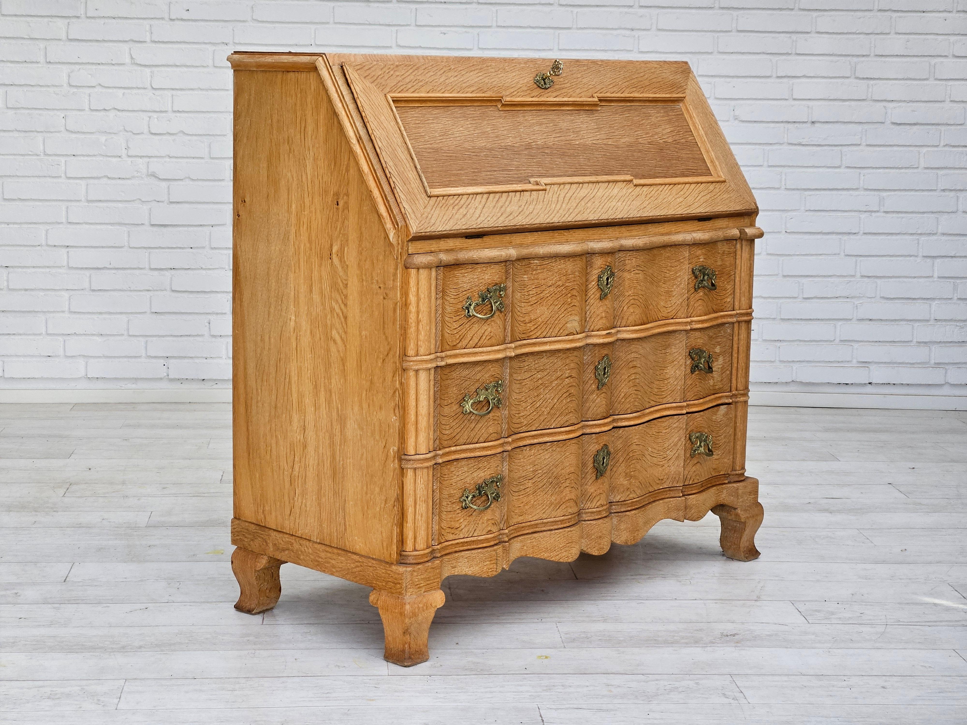1970s, Danish chest of drawers, oak wood, original condition. 12