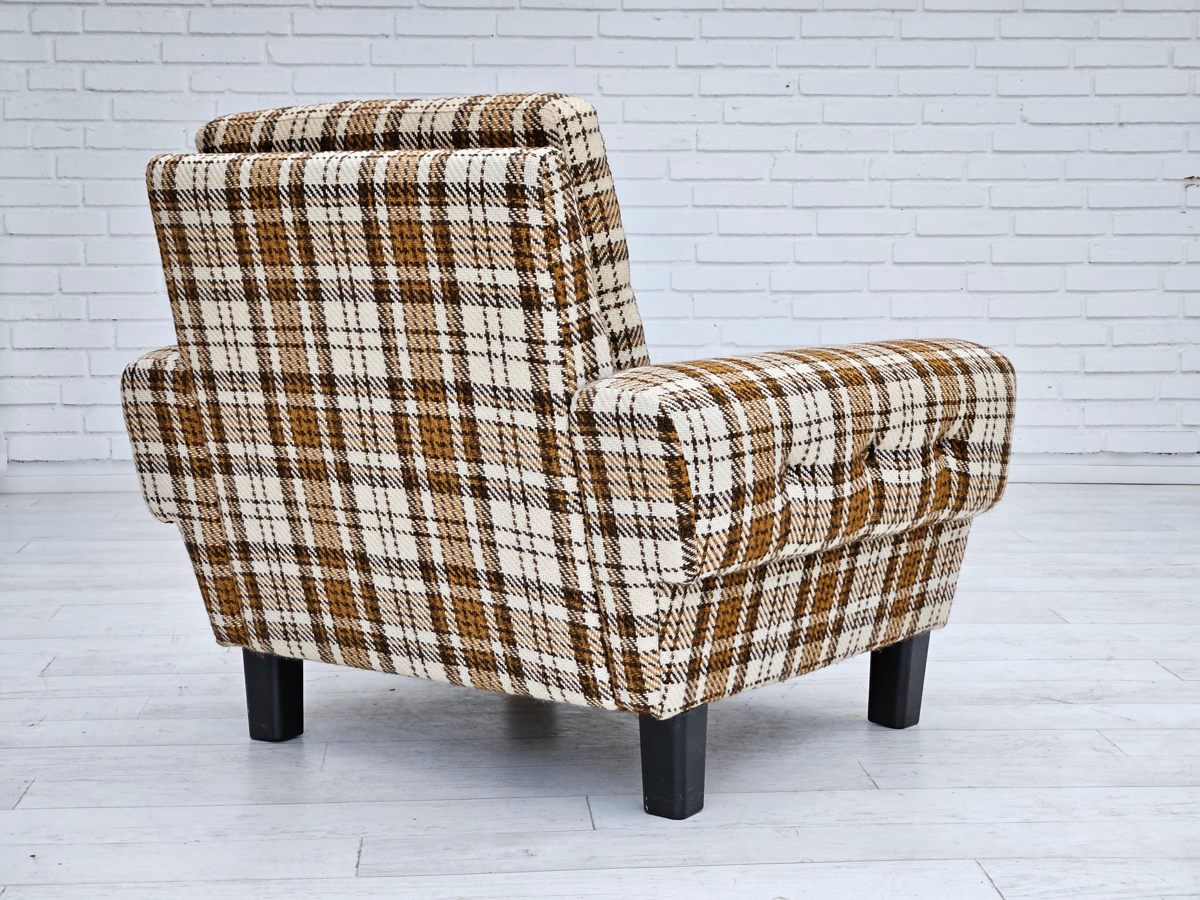 1970s, Danish club chair, original very good condition, furniture wool. 4