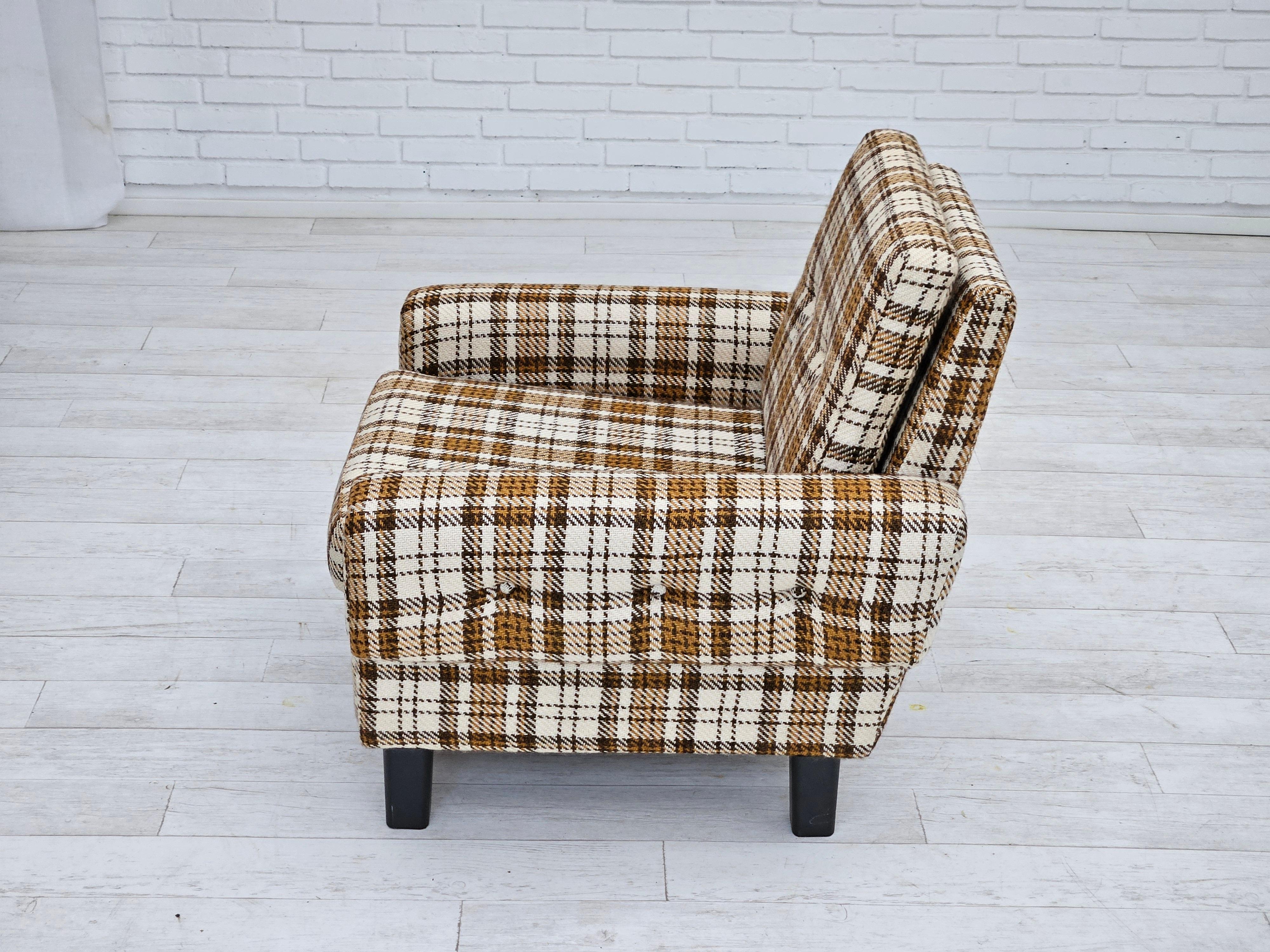1970s, Danish club chair, original very good condition, furniture wool. 6