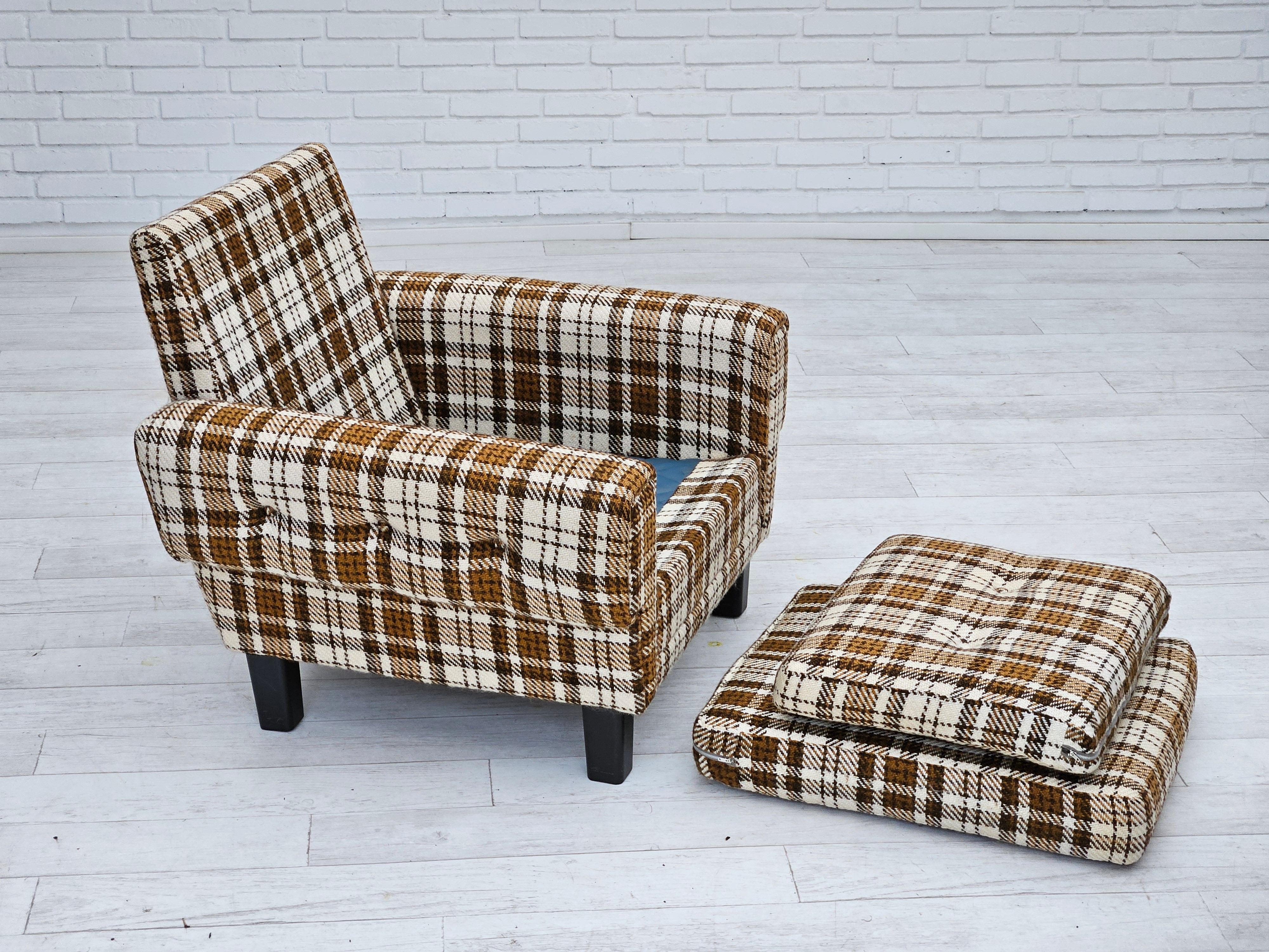 1970s, Danish club chair, original very good condition, furniture wool. 7