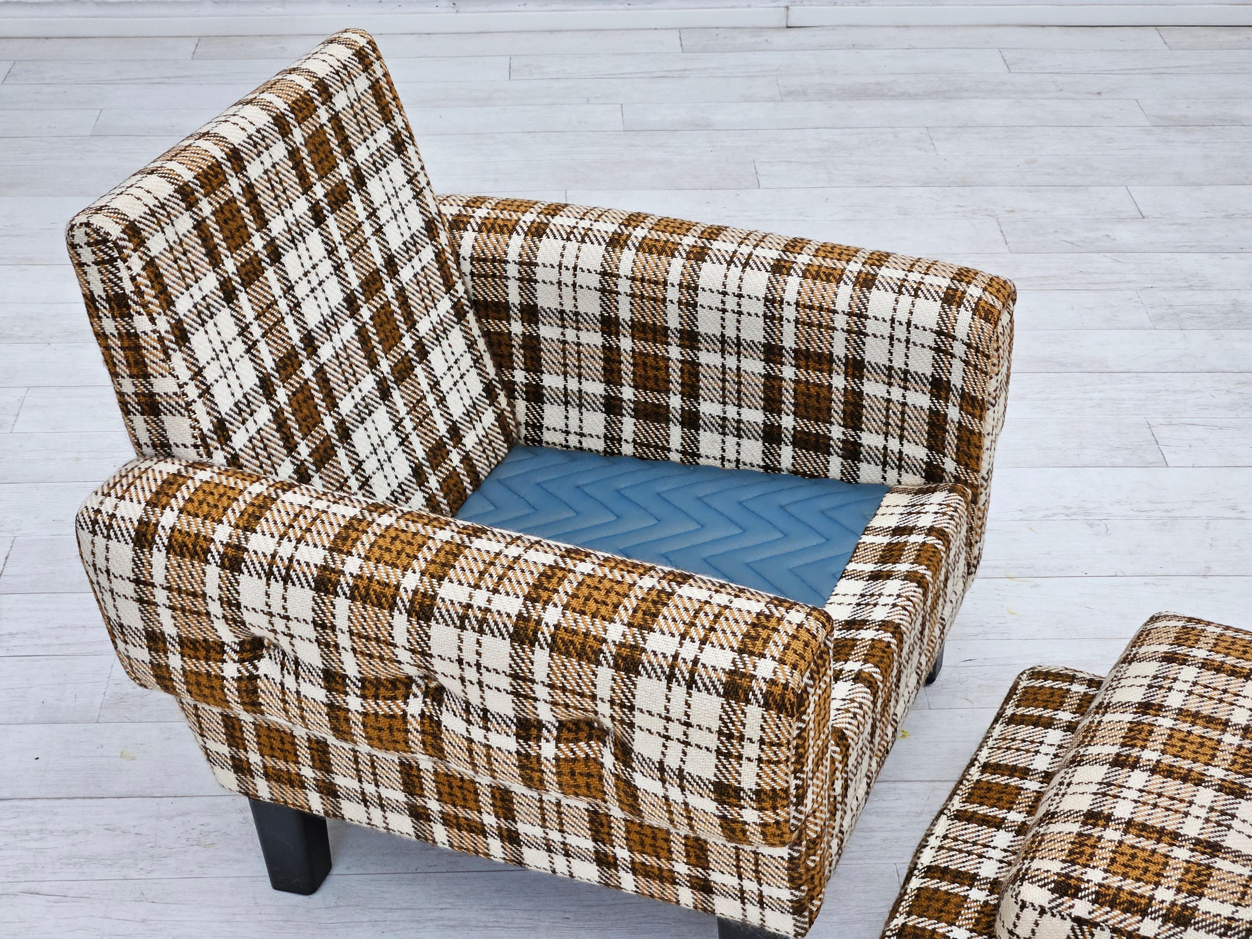 1970s, Danish club chair, original very good condition, furniture wool. 8