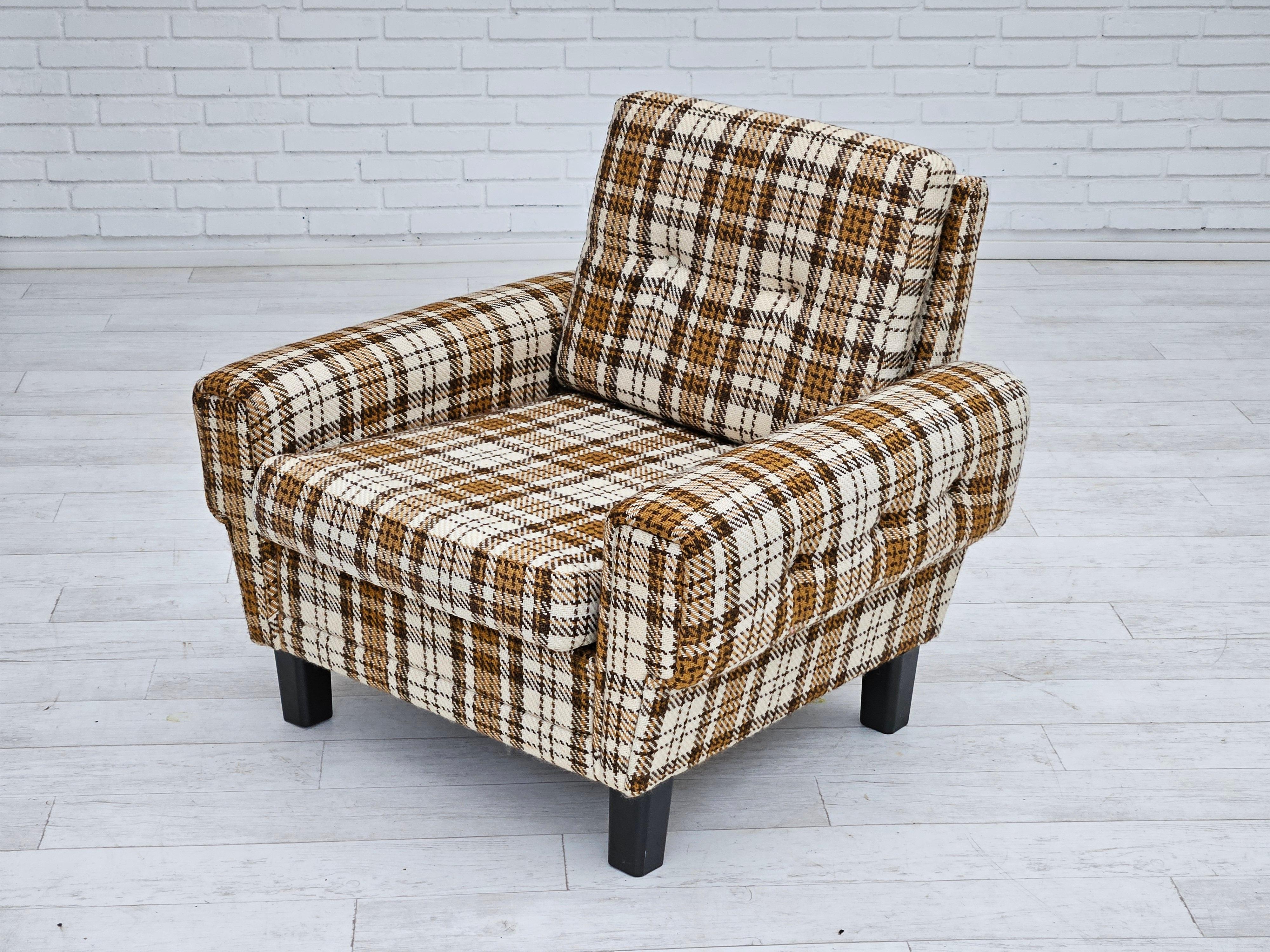 1970s, Danish club chair, original very good condition, furniture wool. 10
